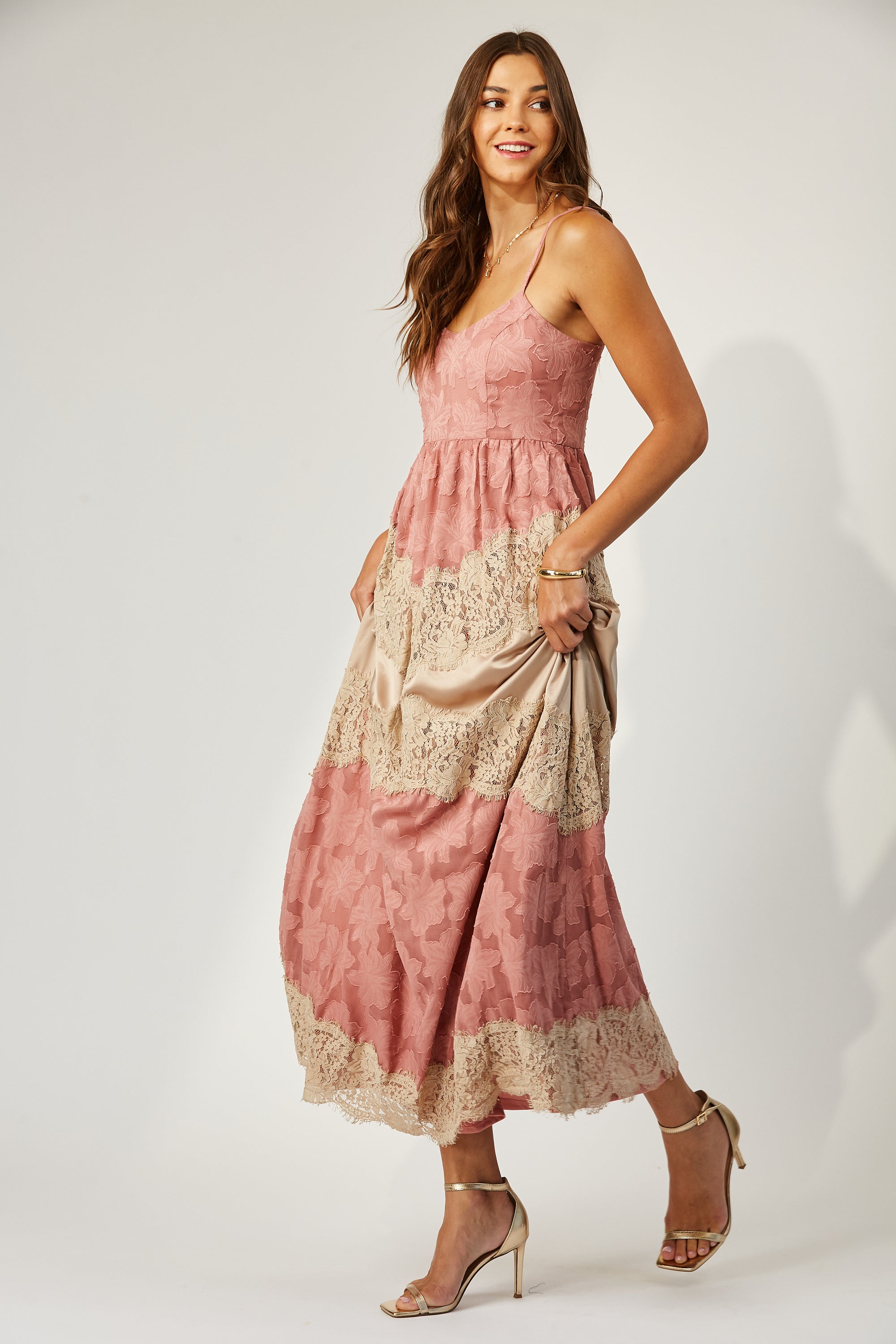 Charlotte lace and burnout maxi dress image 4