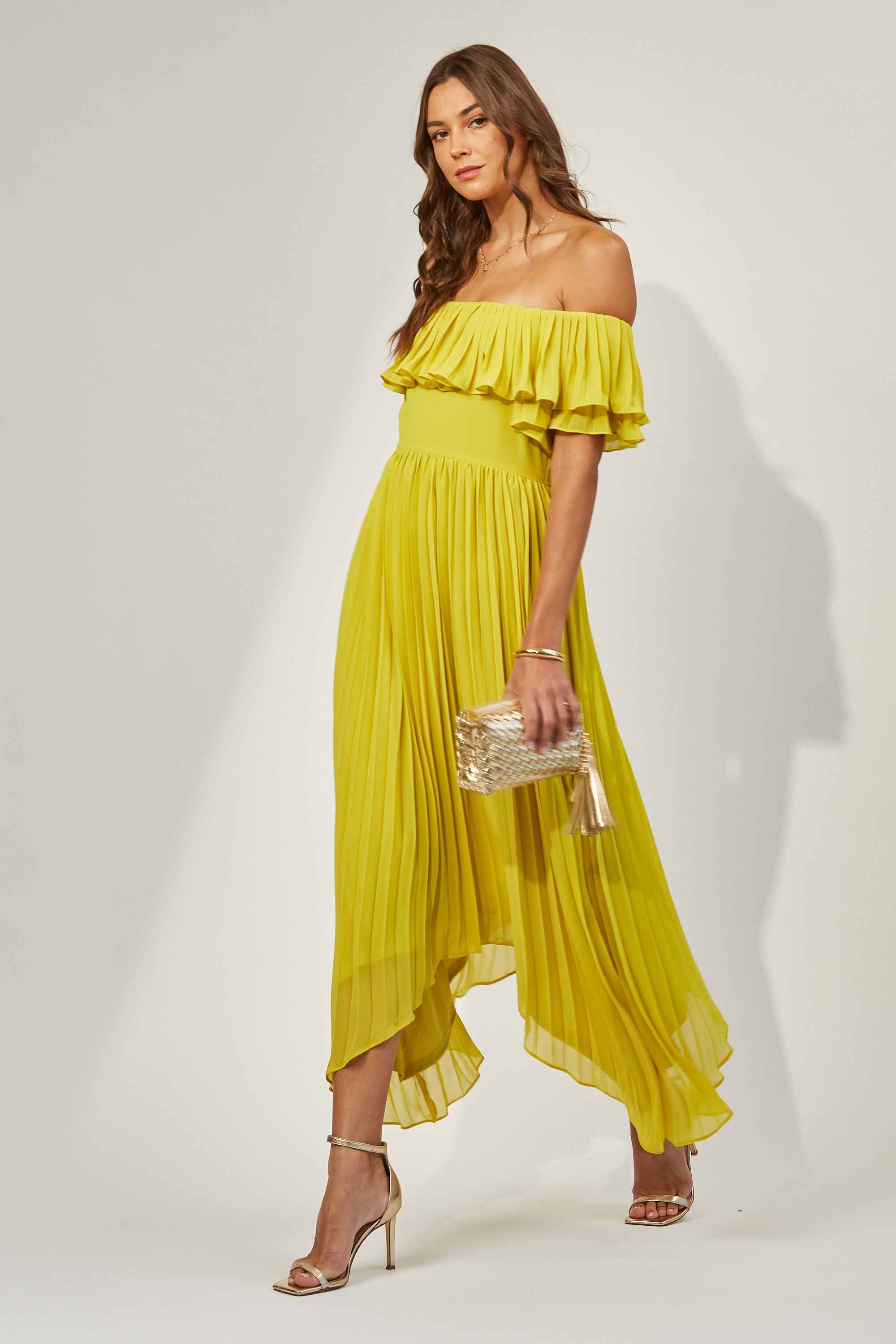 Kinsley plisse off shoulder dress image 3