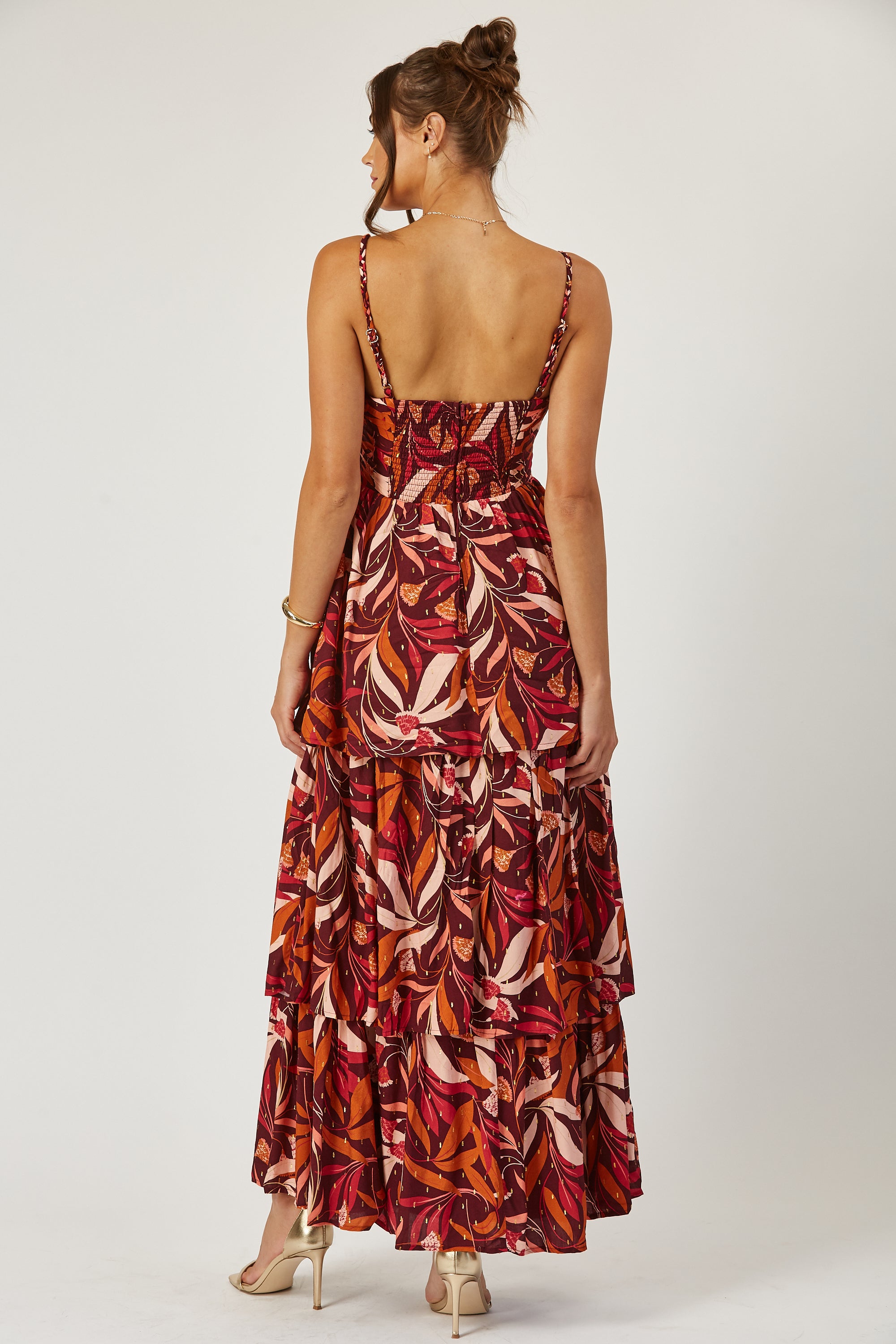 Halle pleat bodice tiered maxi dress image 3