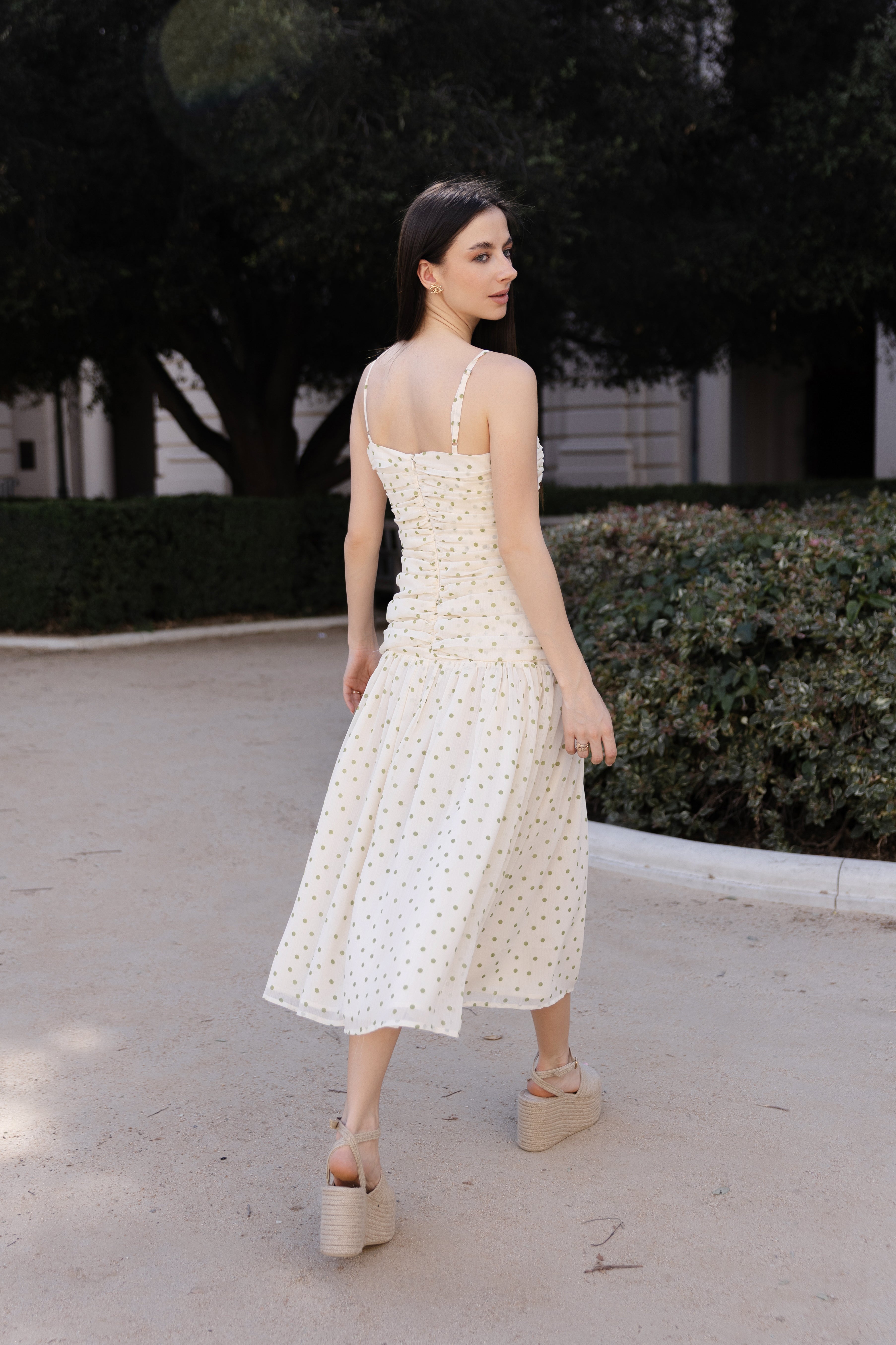 Gianna polka dot midi dress