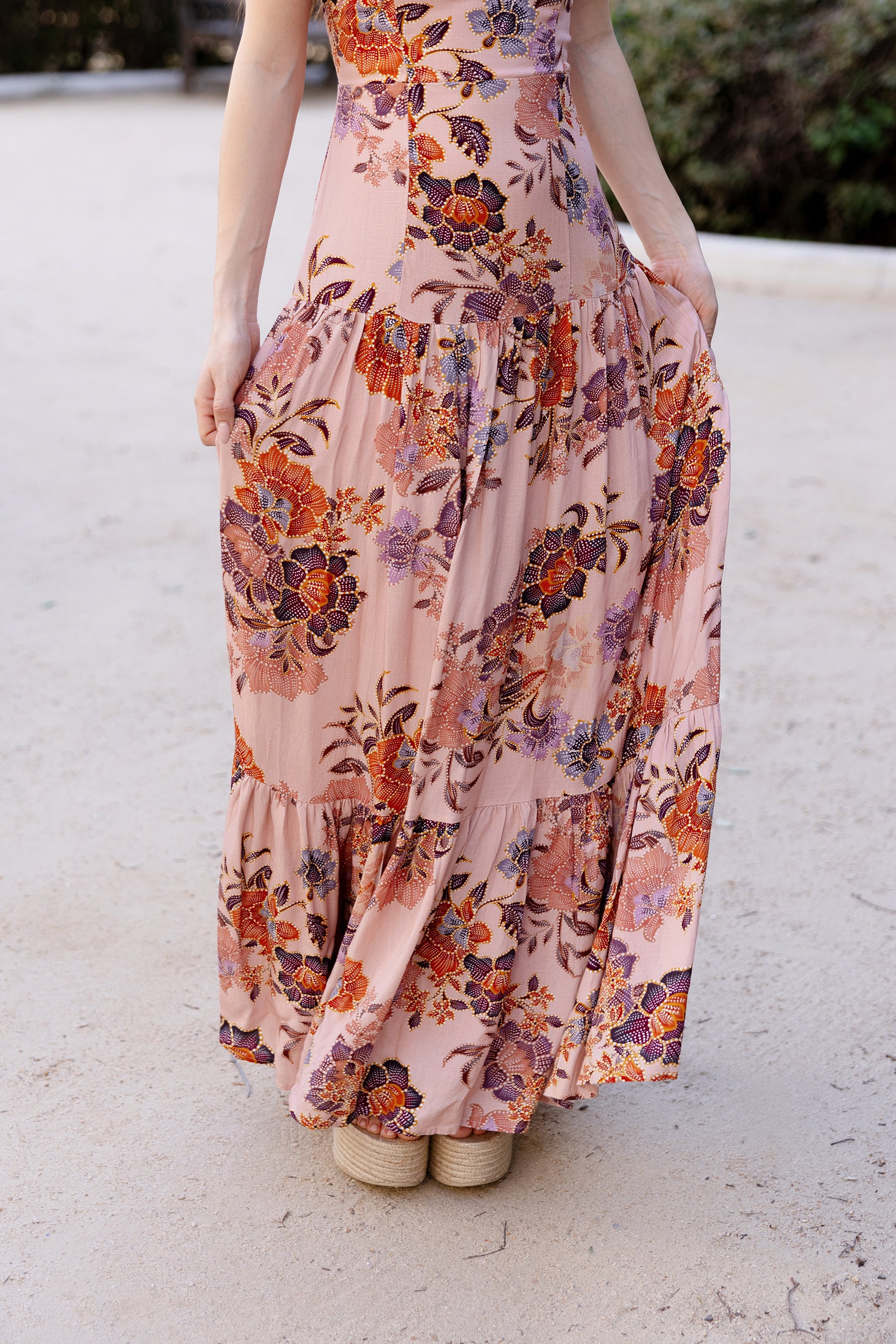 Maia Laced Back Floral Maxi Dress