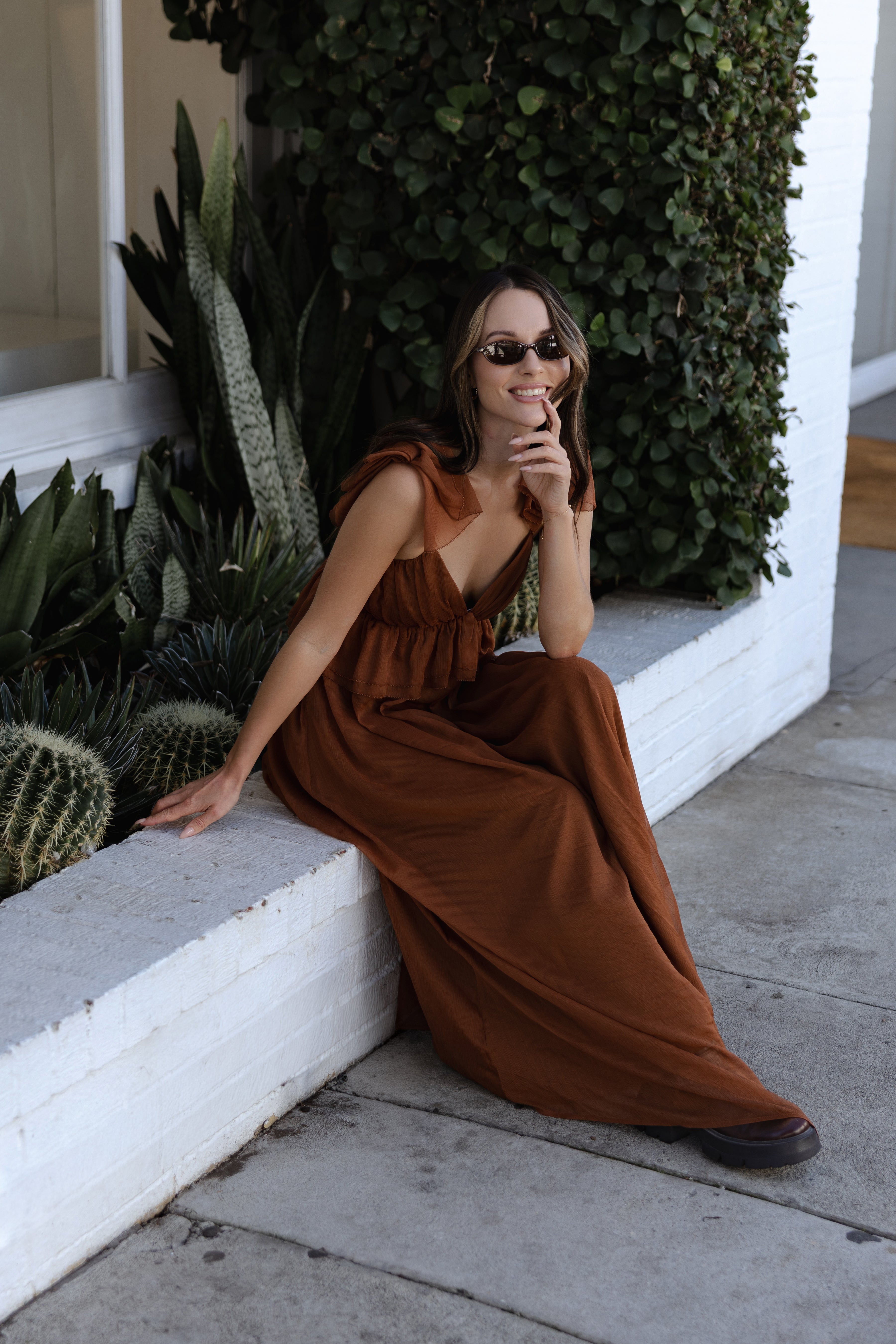 Briar ruffle strap dress