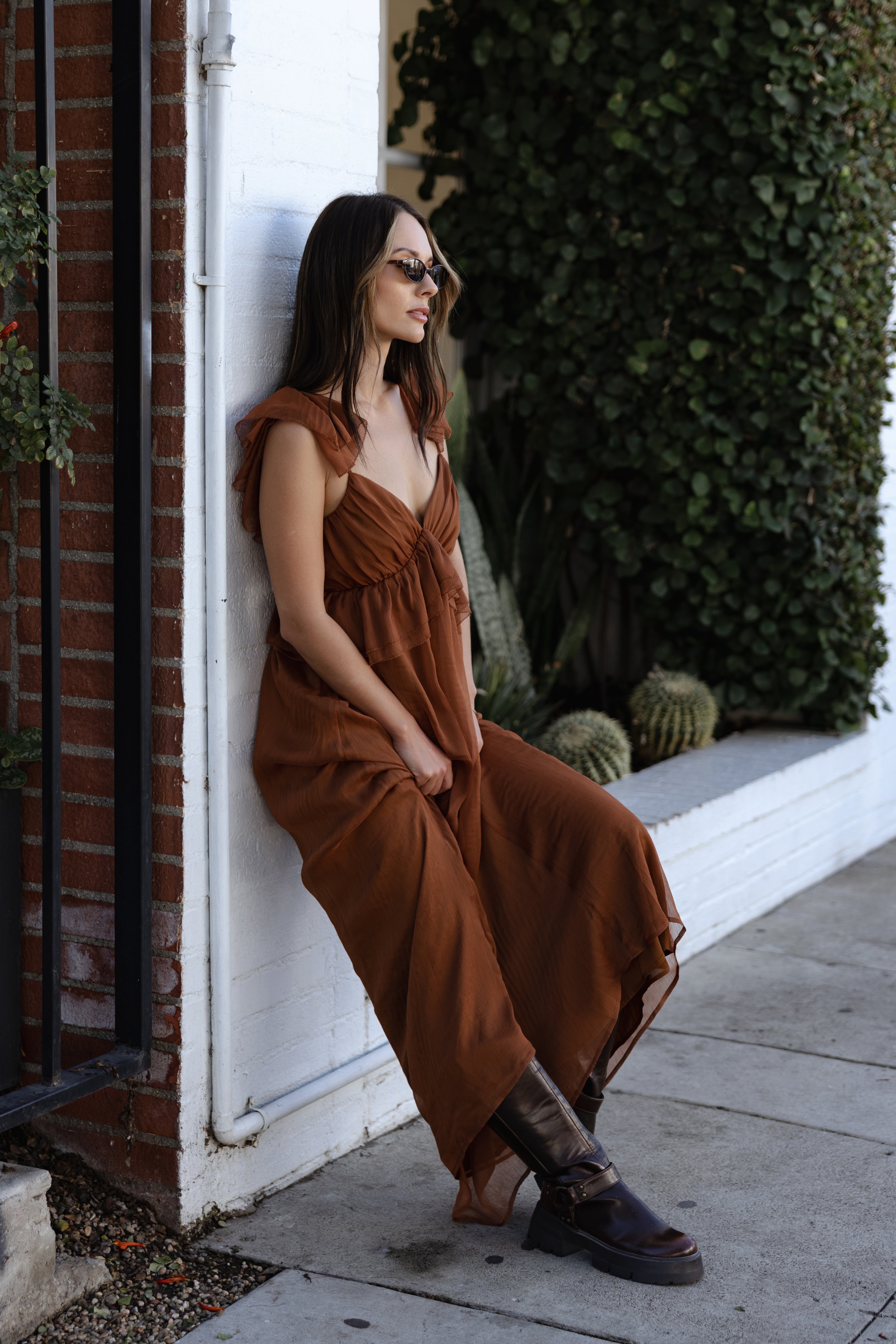 Briar ruffle strap dress