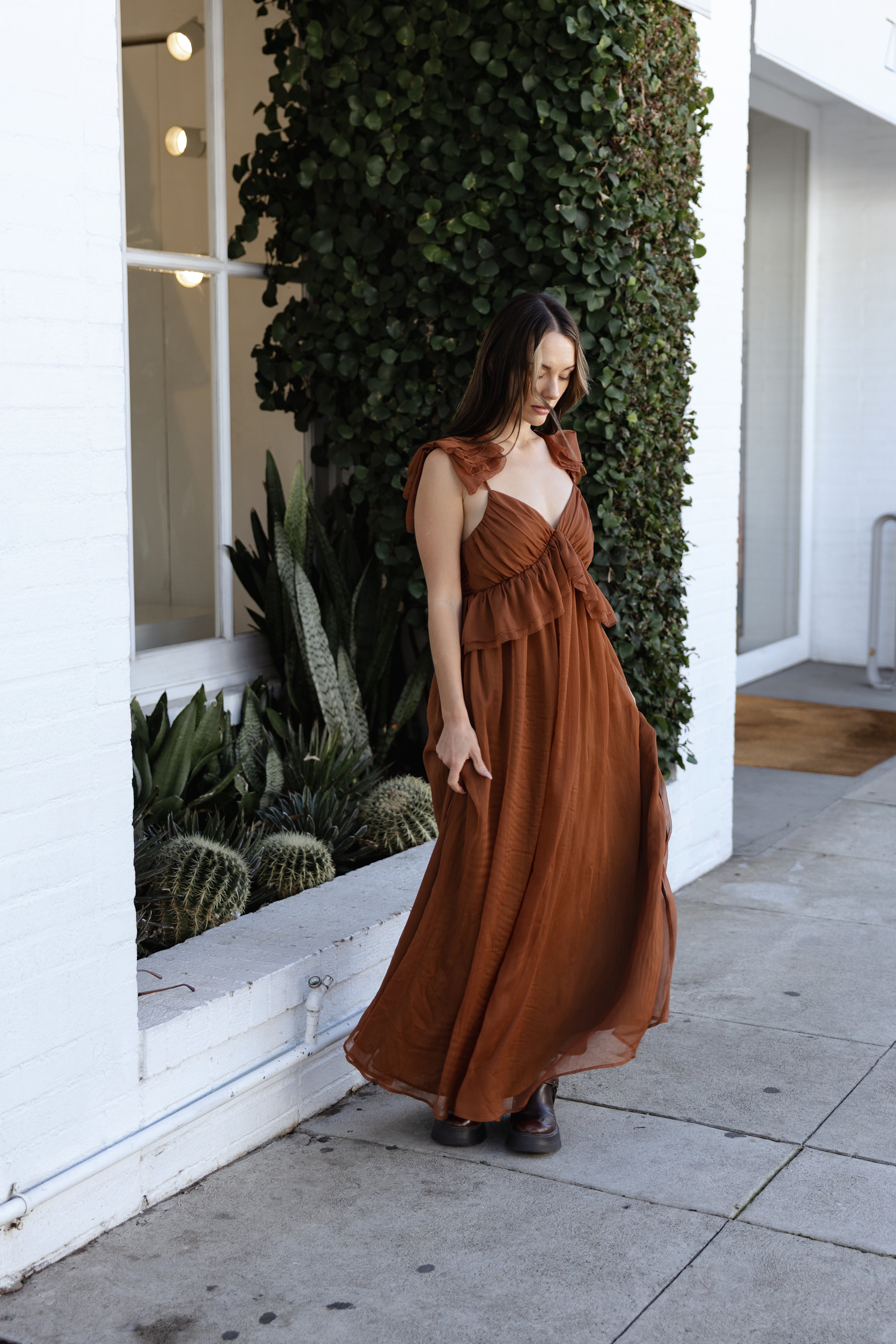 Briar ruffle strap dress