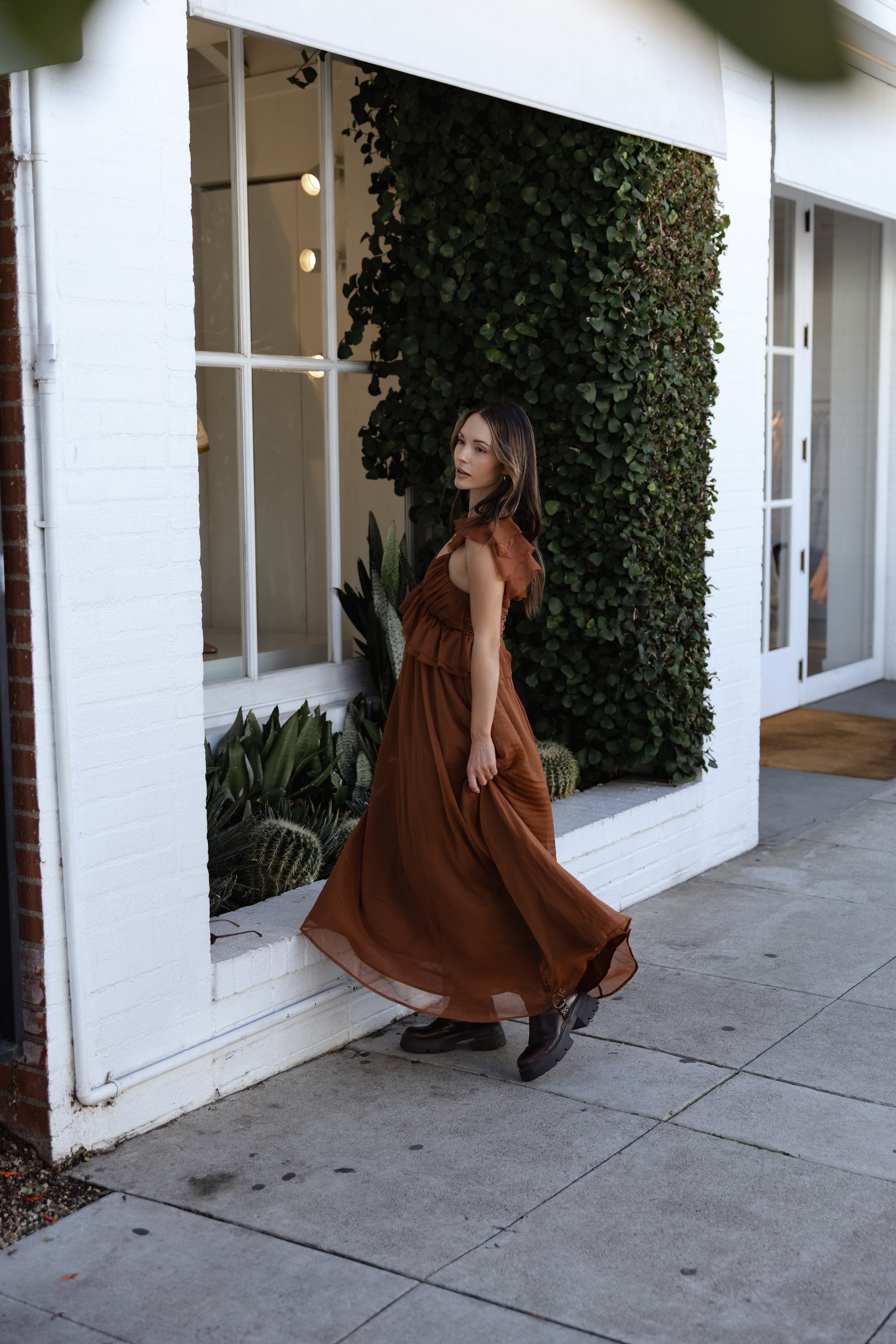 Briar ruffle strap dress