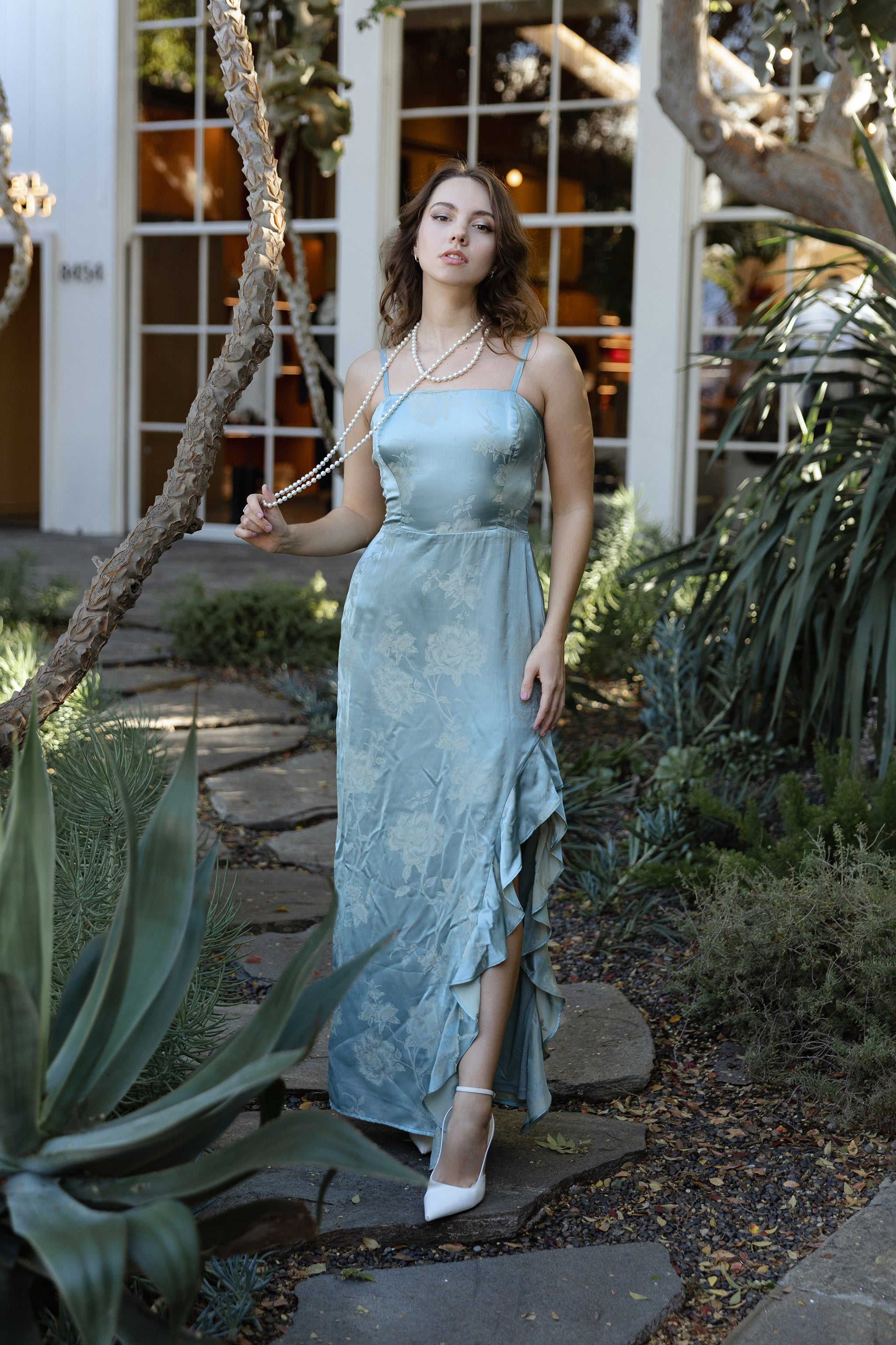 Skyler back lace up maxi dress