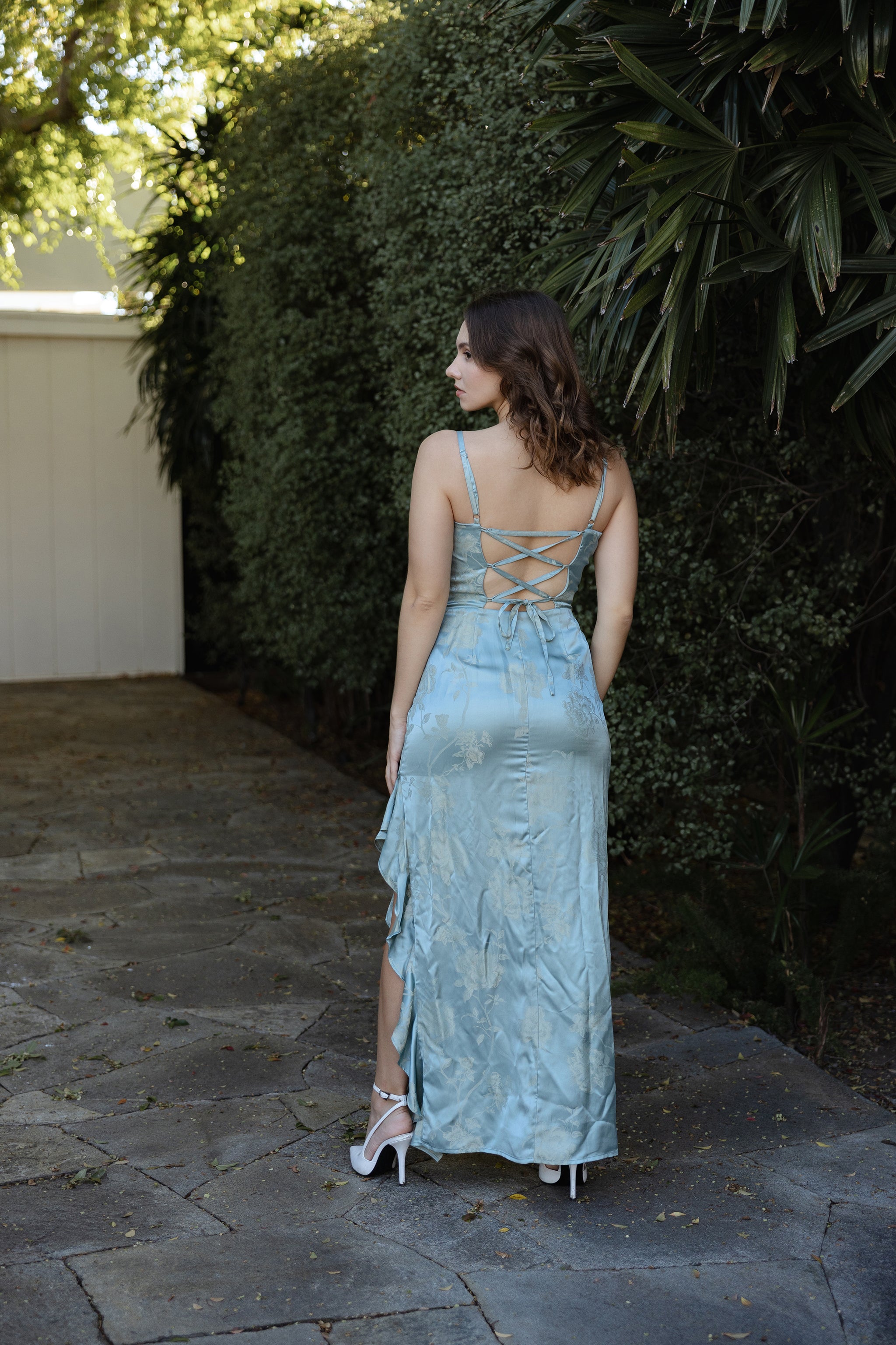 Skyler back lace up maxi dress