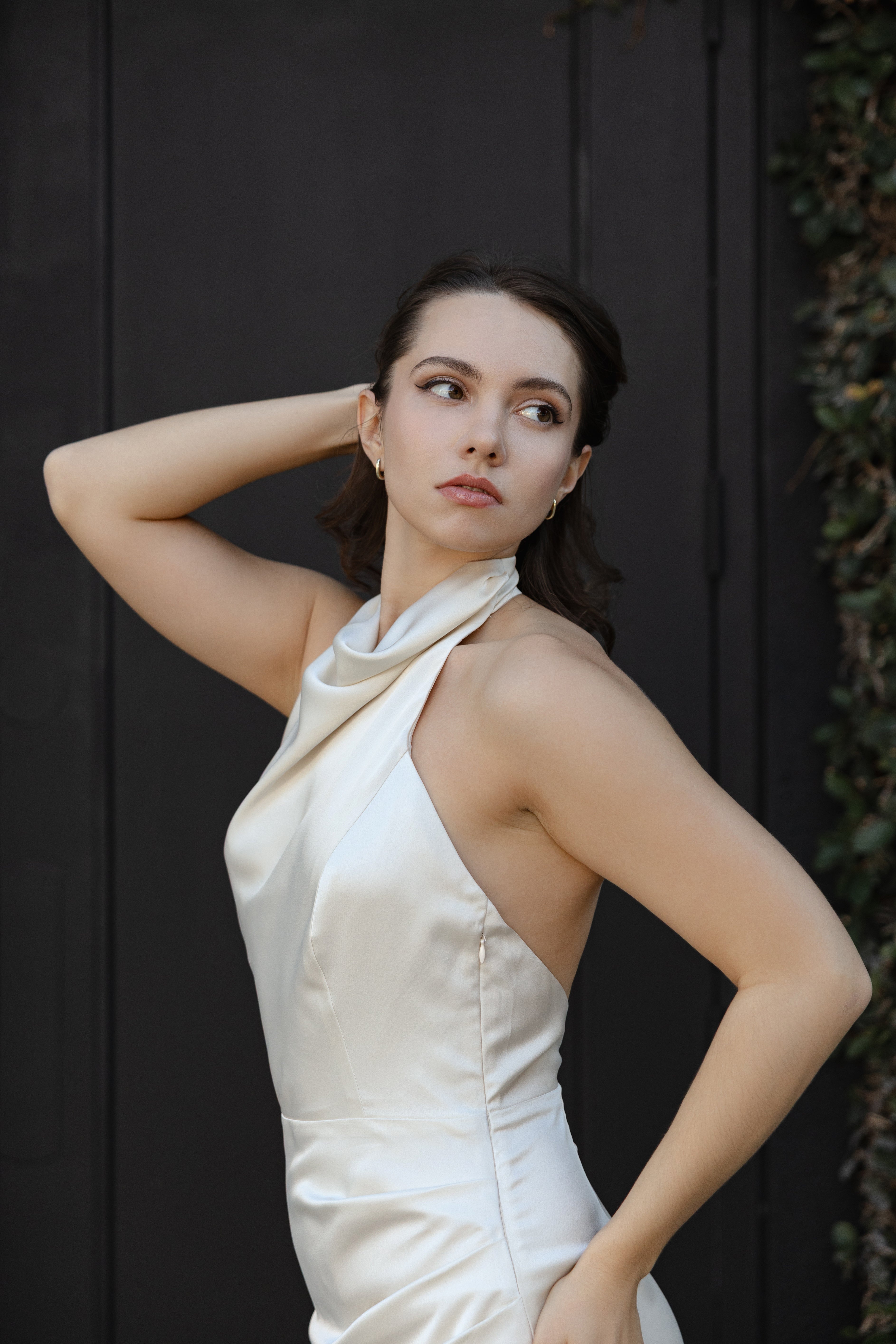 Gemma open back halter dress