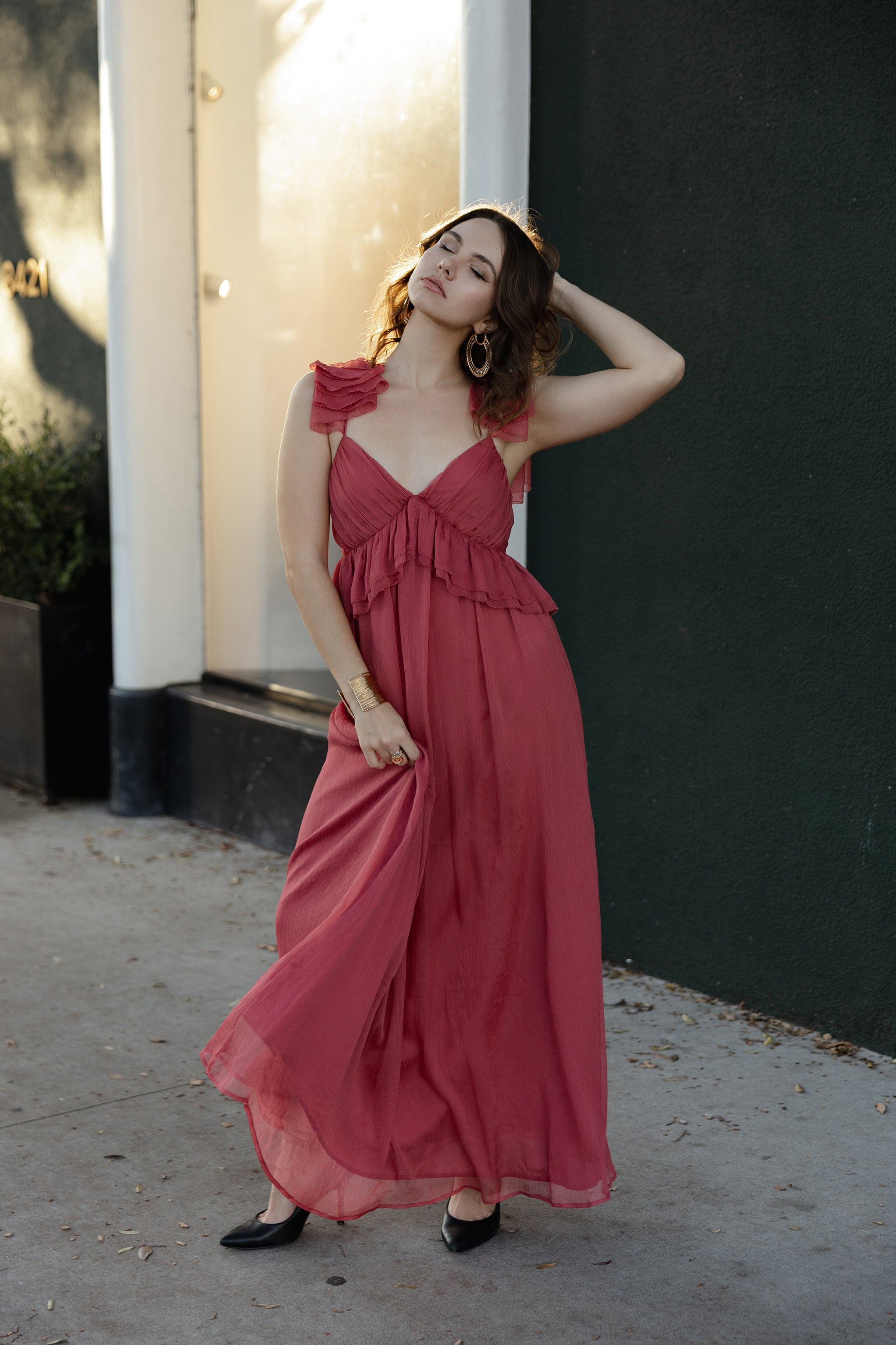 Briar ruffle strap dress