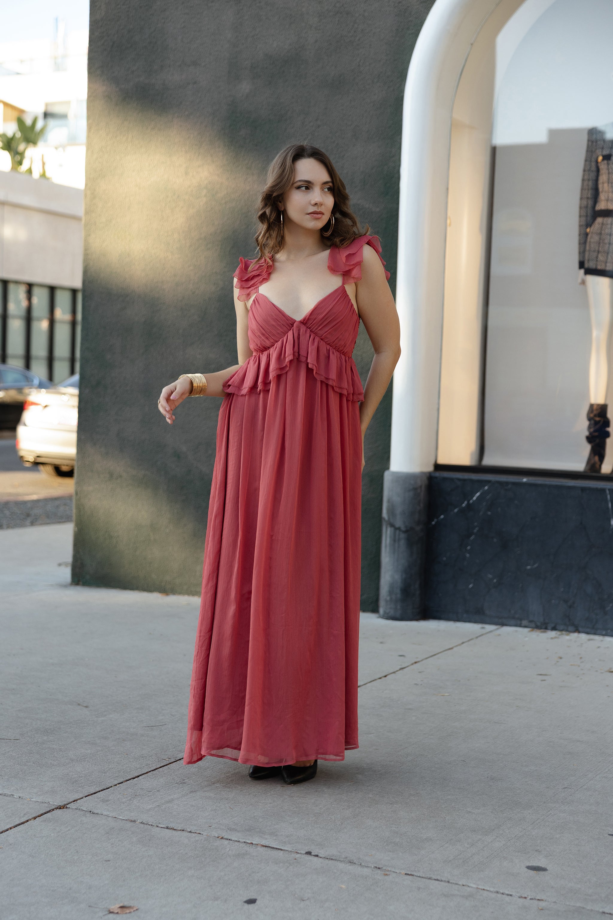 Briar ruffle strap dress