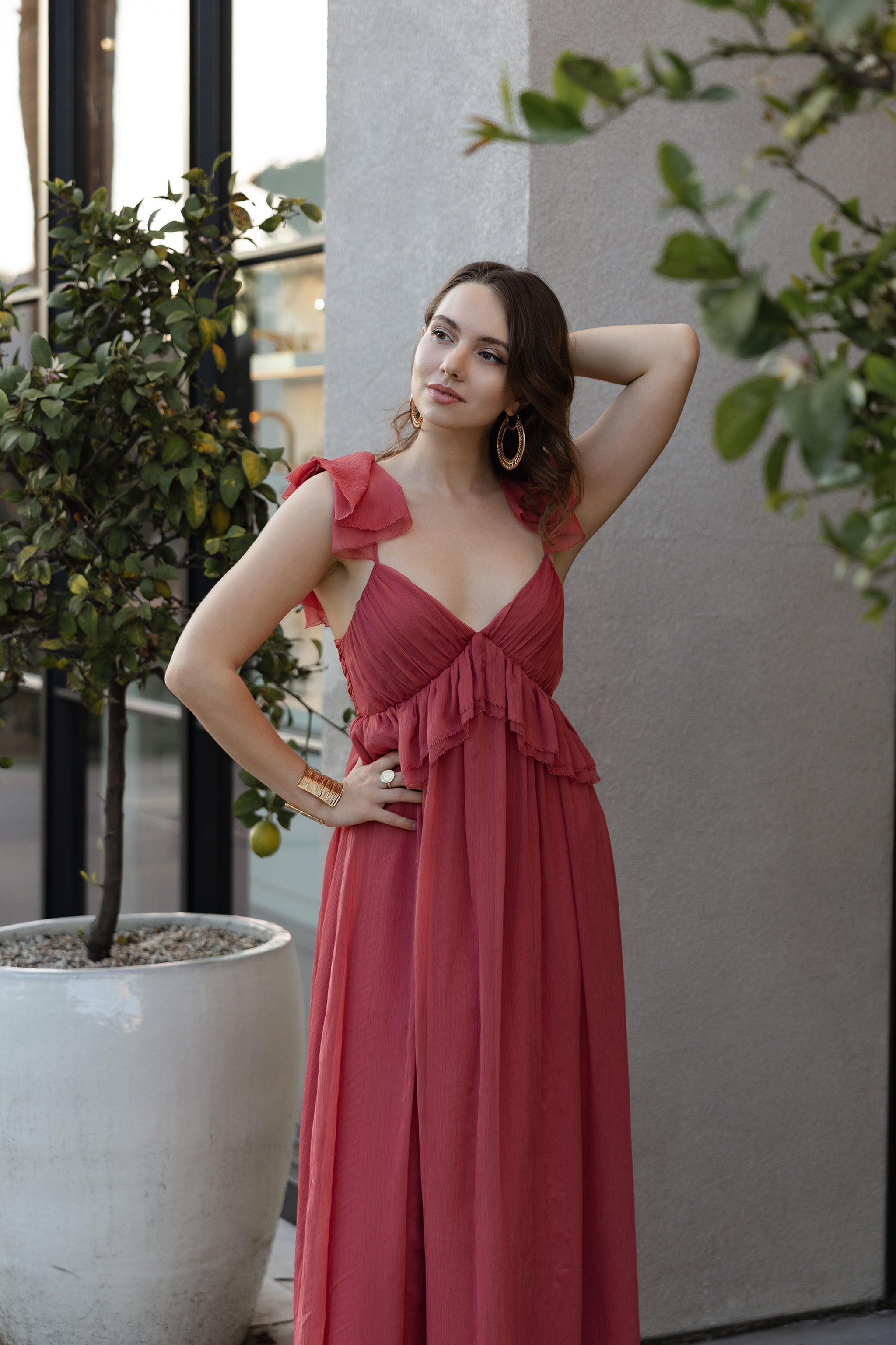 Briar ruffle strap dress