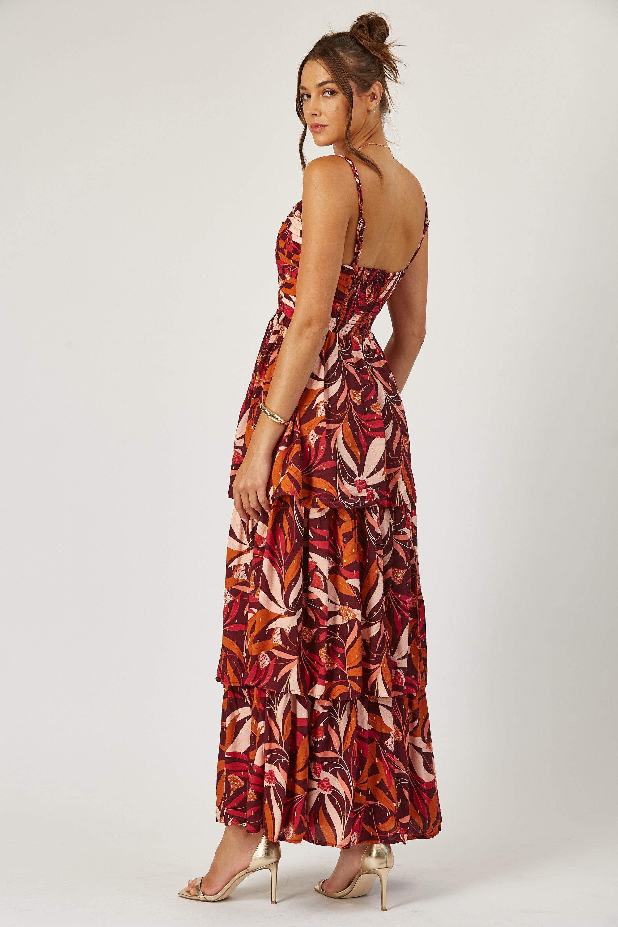Halle pleat bodice tiered maxi dress image 2