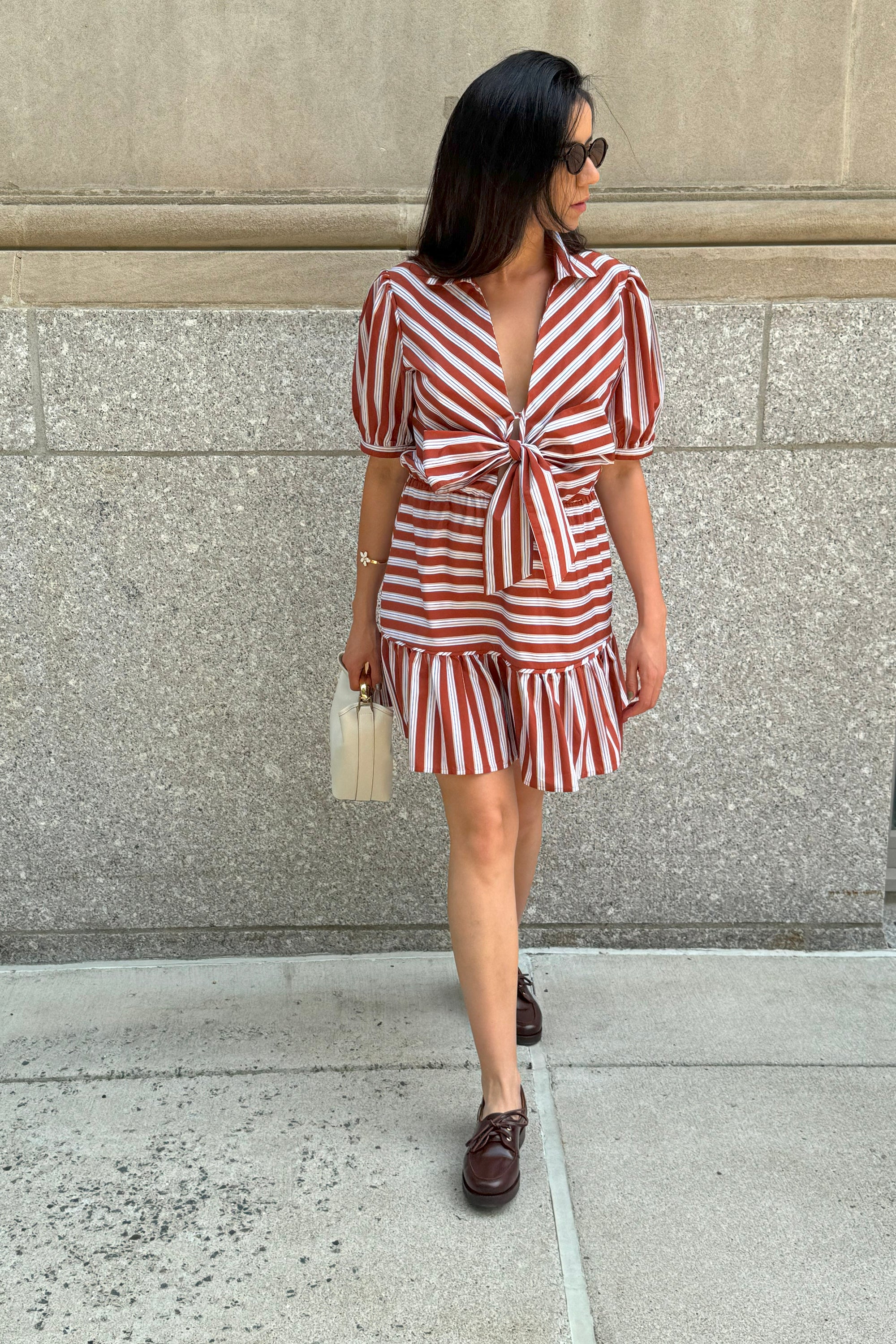 Keilani Bow Front Stripe Dress