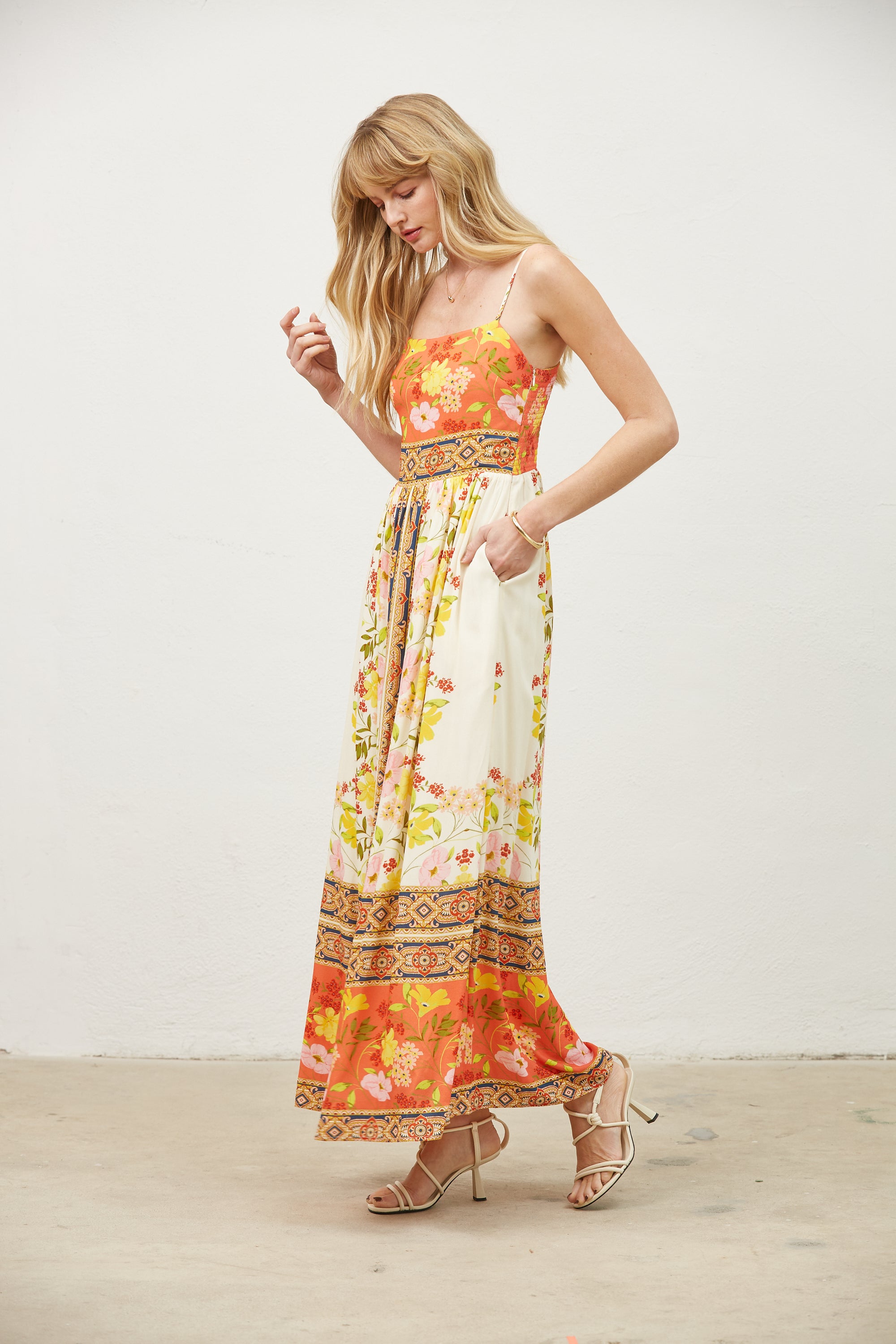 Maliyah Border Print Maxi Dress