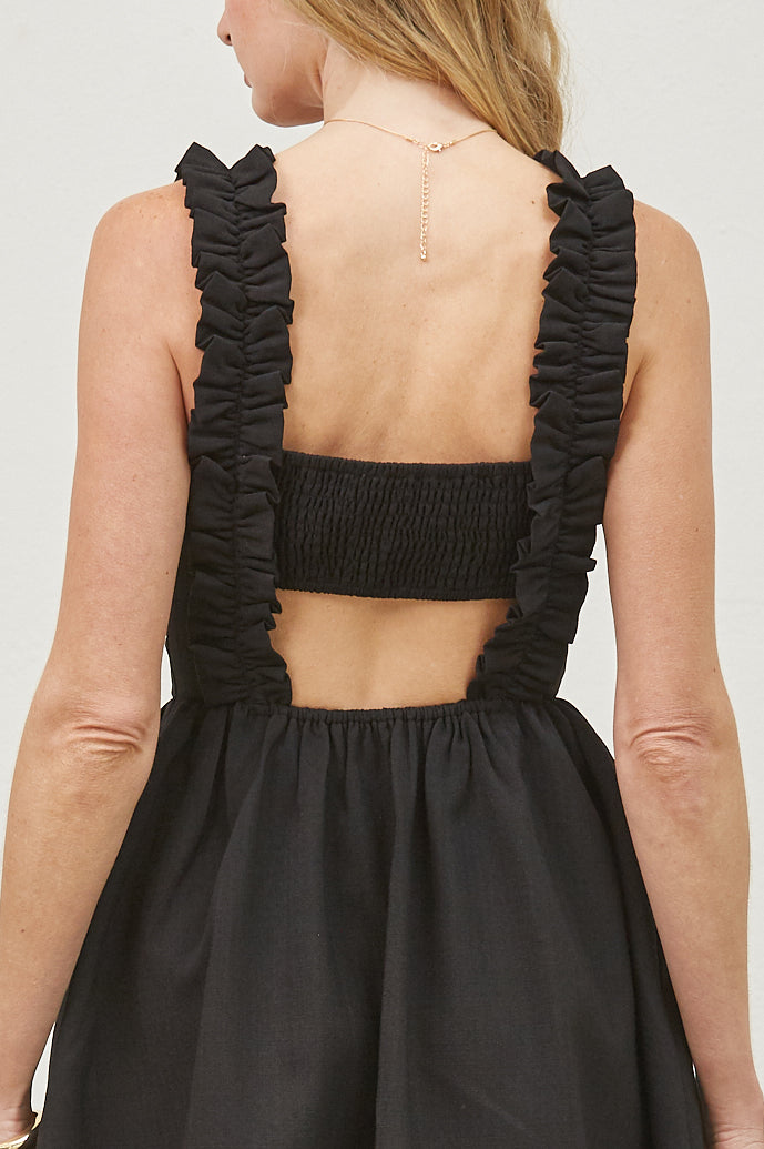 Kennedi Ruffle Strap Skater Dress