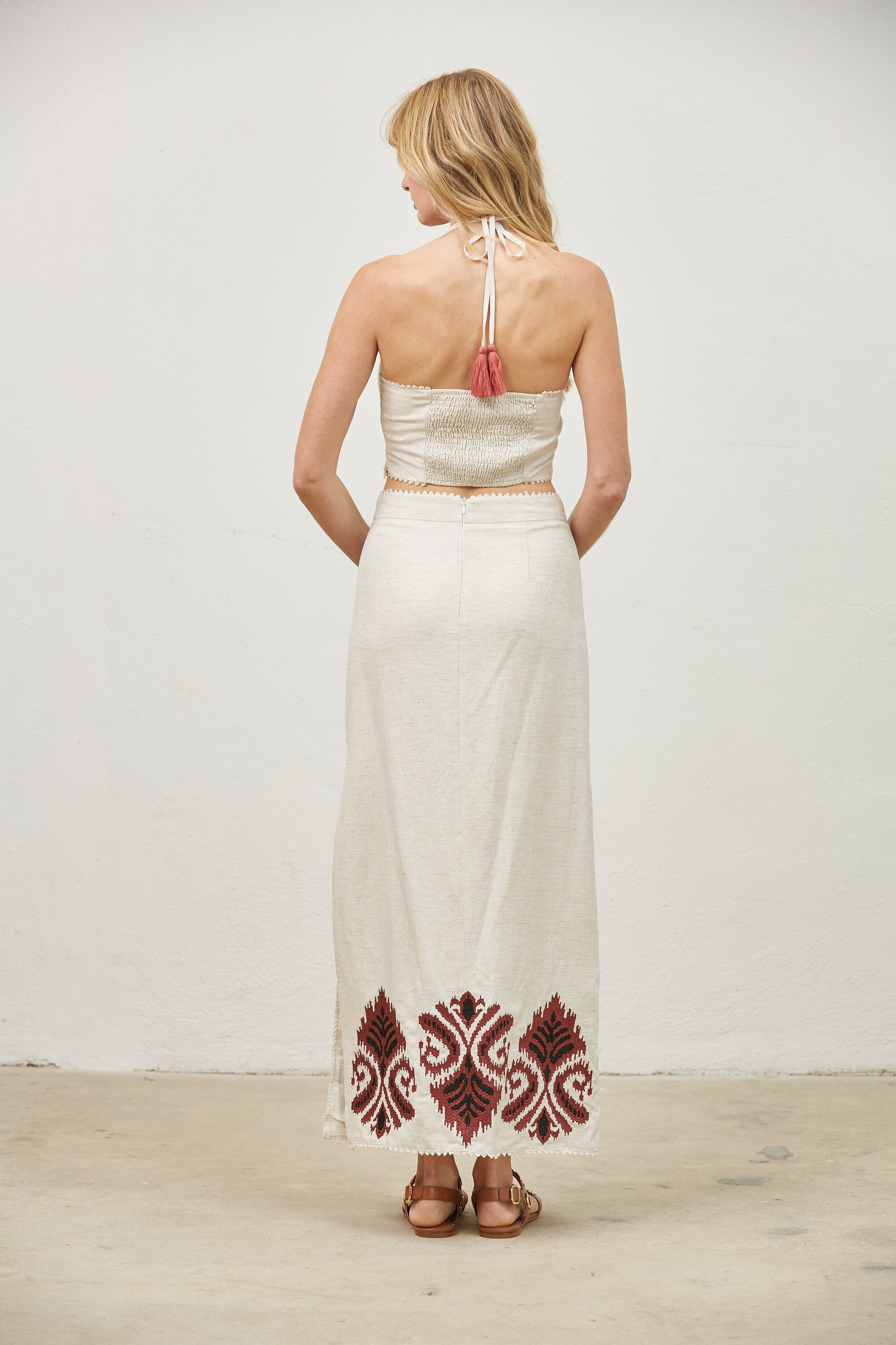 Kaia Embroidered Halter Set