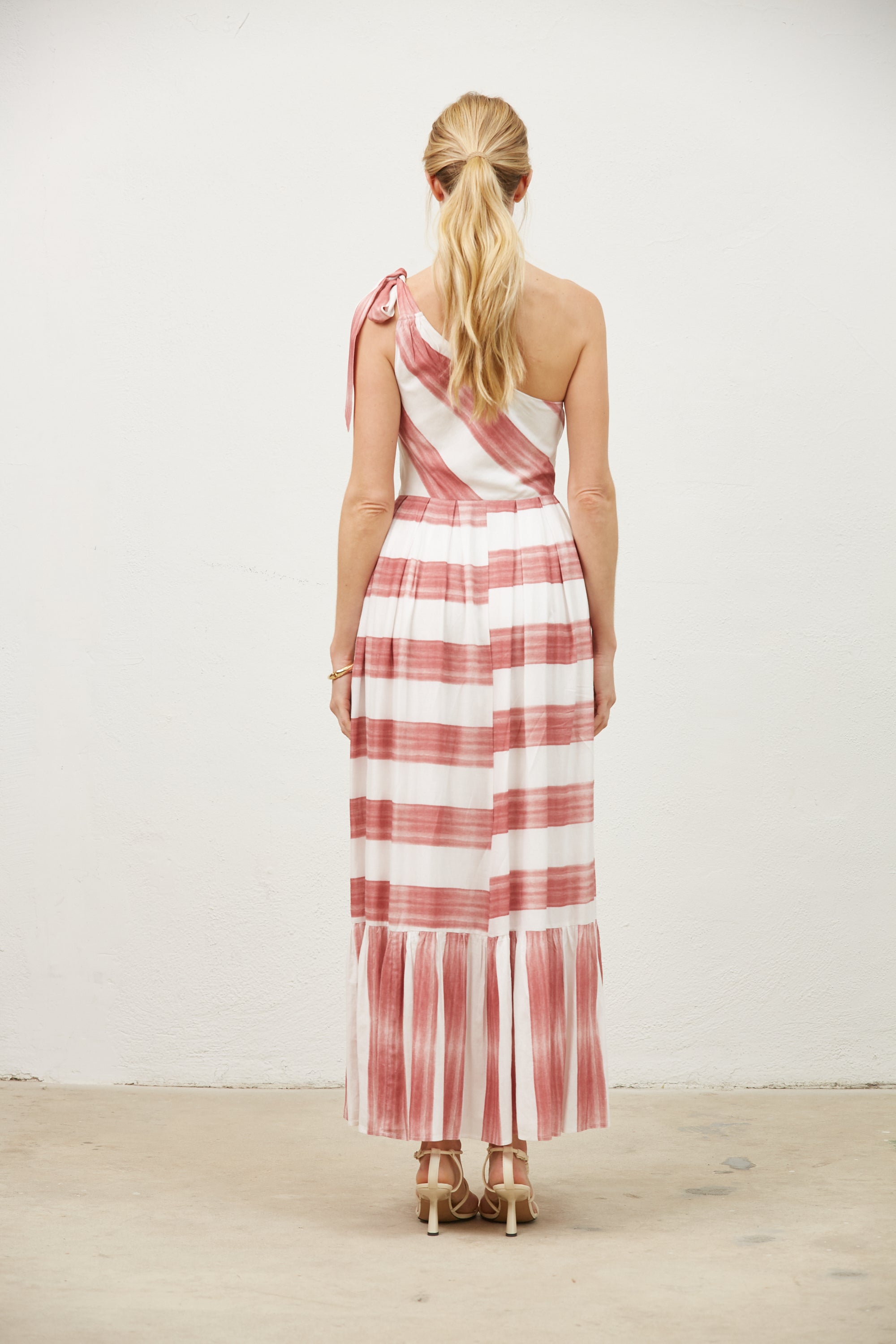 Eloise one shoulder stripe maxi