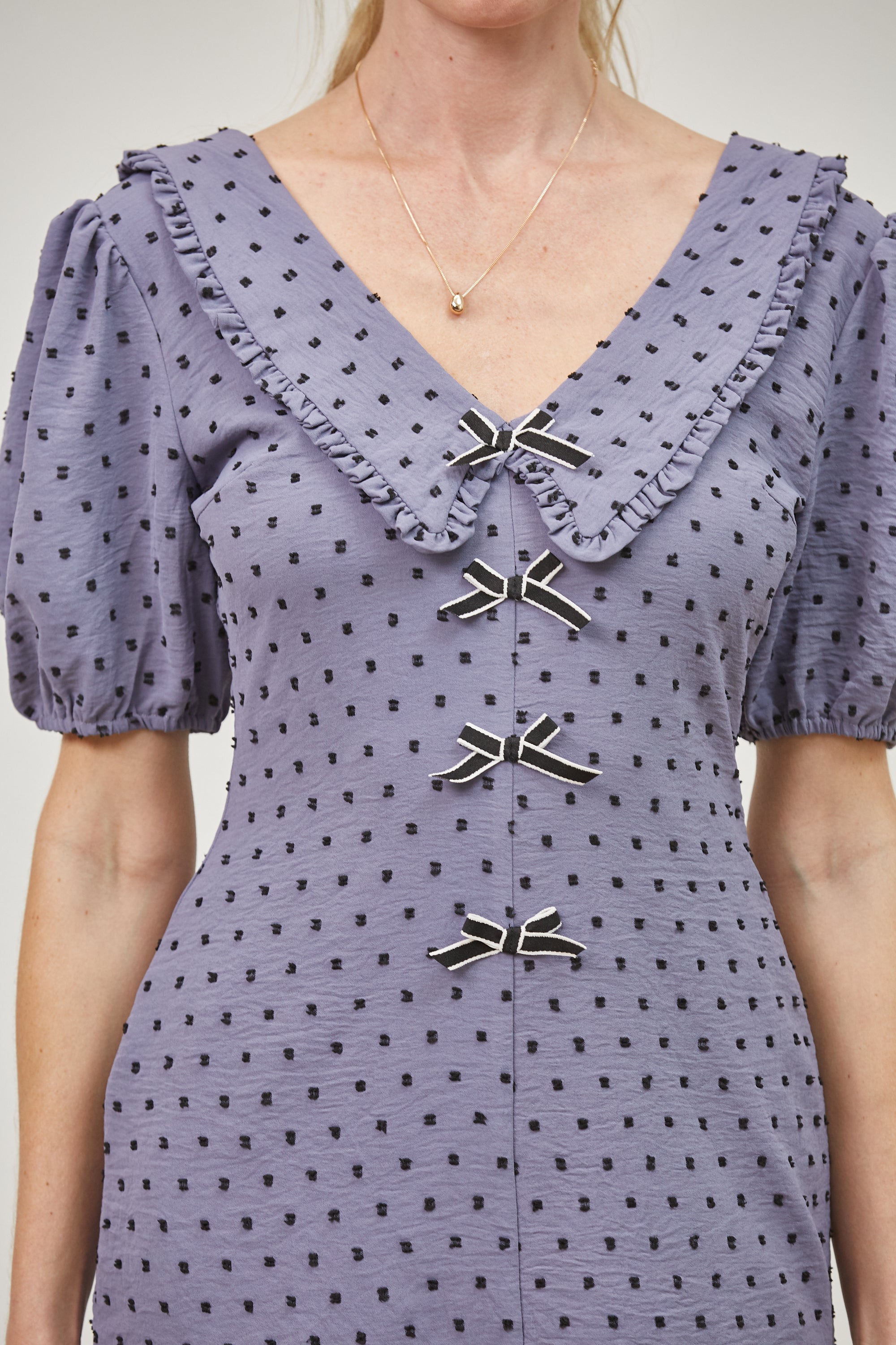 Tiana collared dot mini dress
