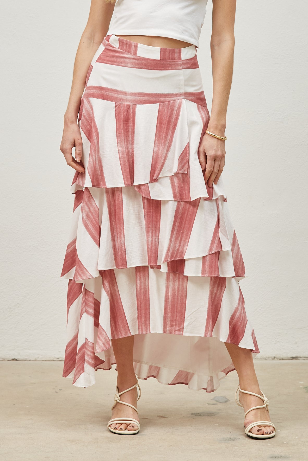 Eloise asymmetric stripe skirt