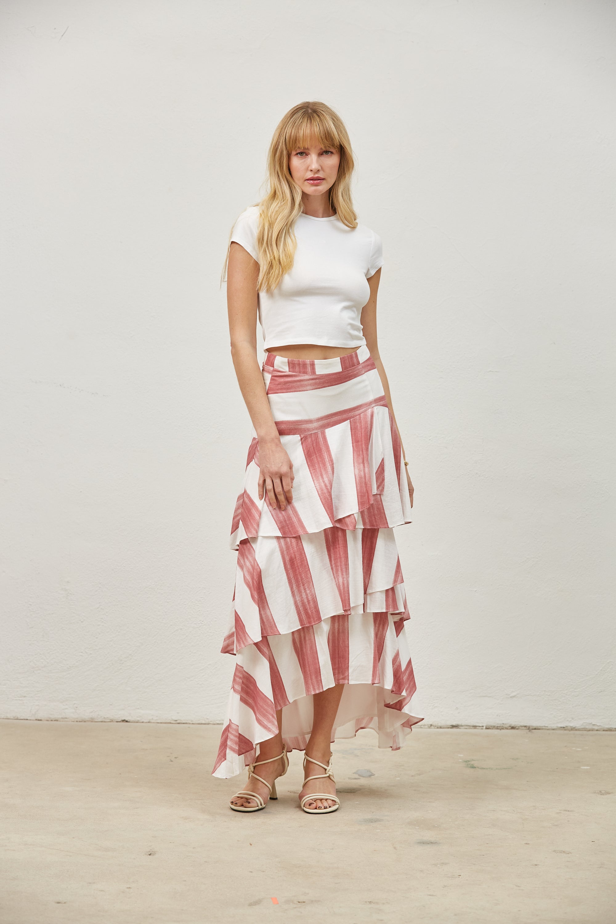 Eloise asymmetric stripe skirt