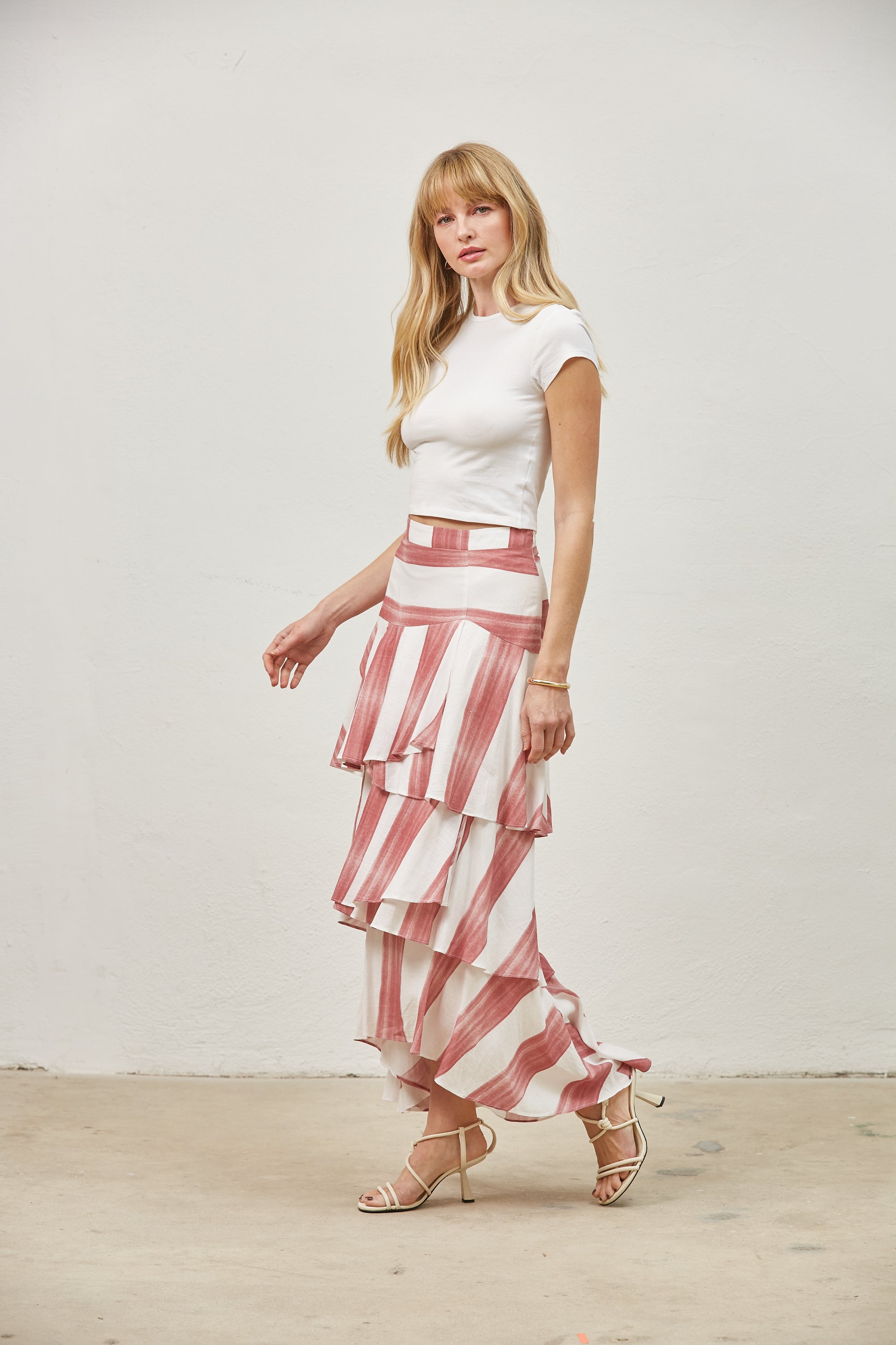 Eloise asymmetric stripe skirt
