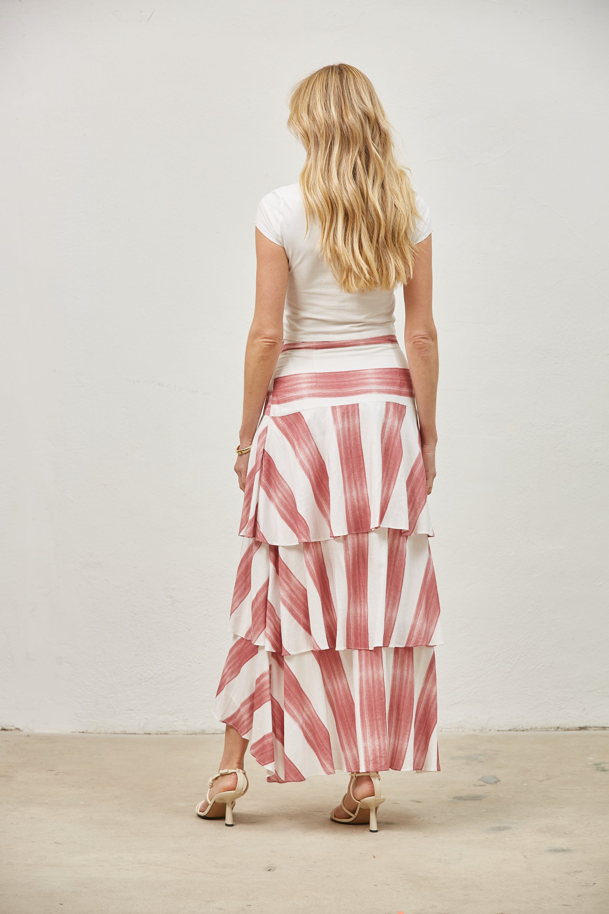Eloise asymmetric stripe skirt