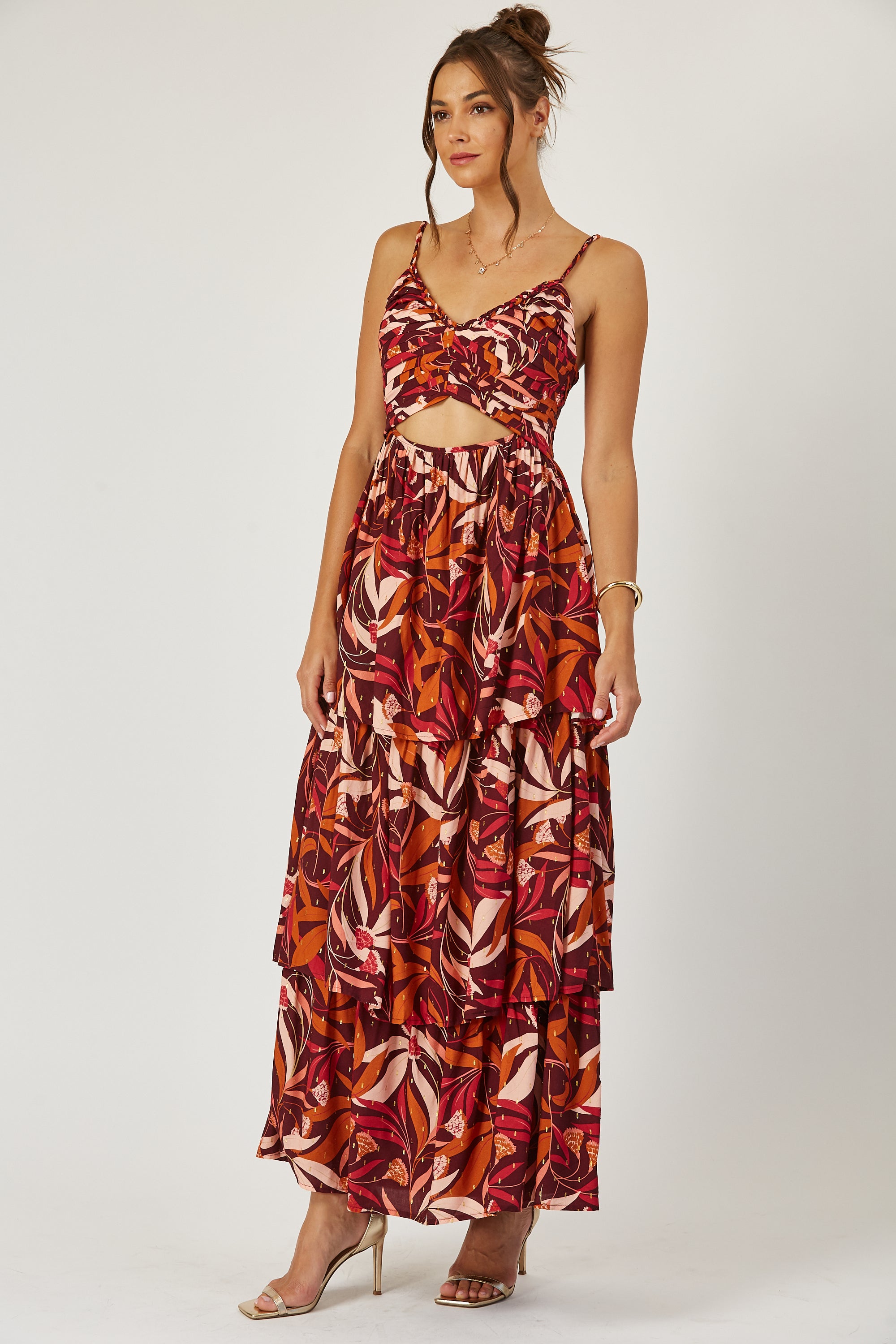 Halle pleat bodice tiered maxi dress image 1