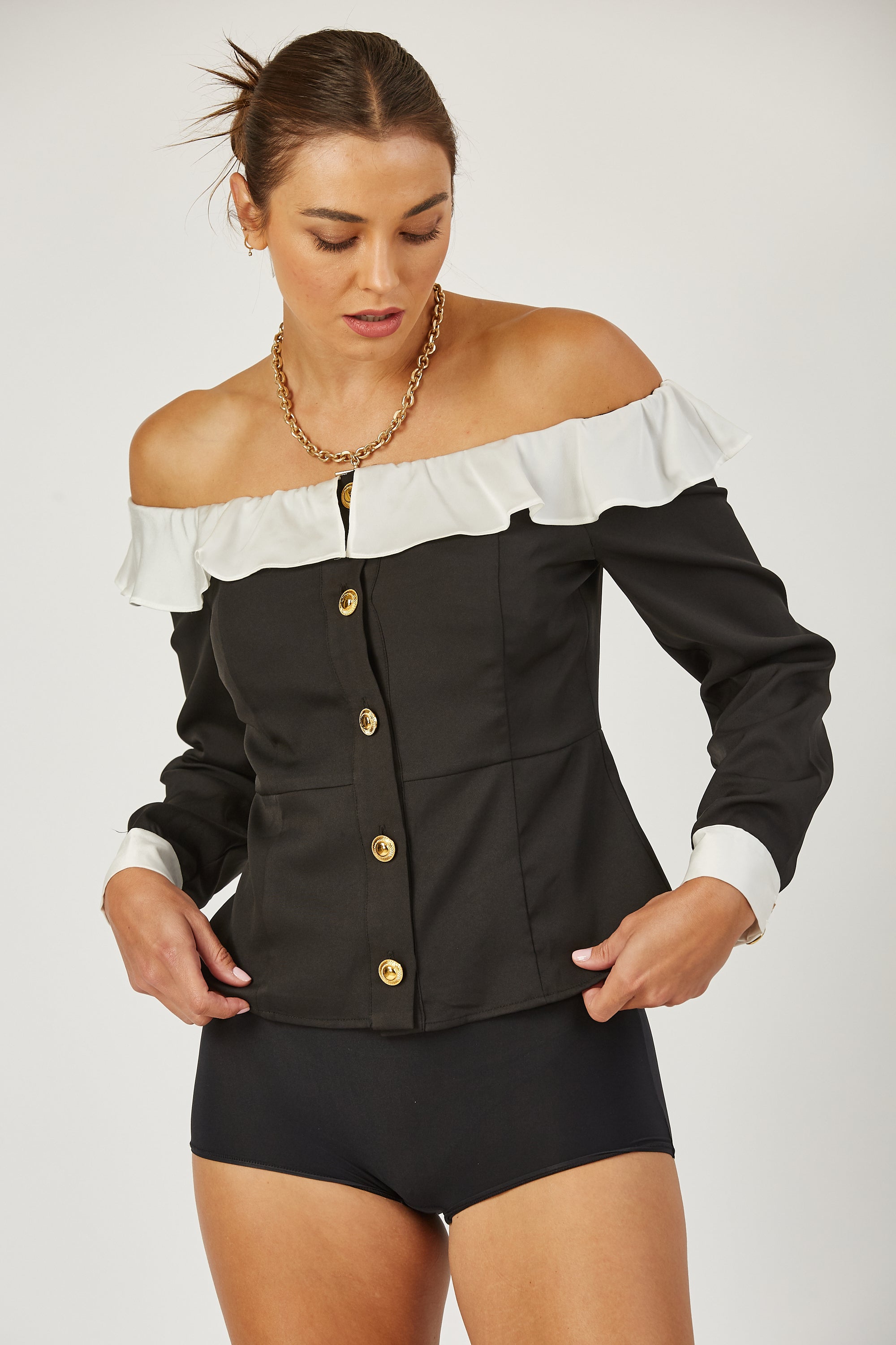 Frankie off shoulder suiting top image 0
