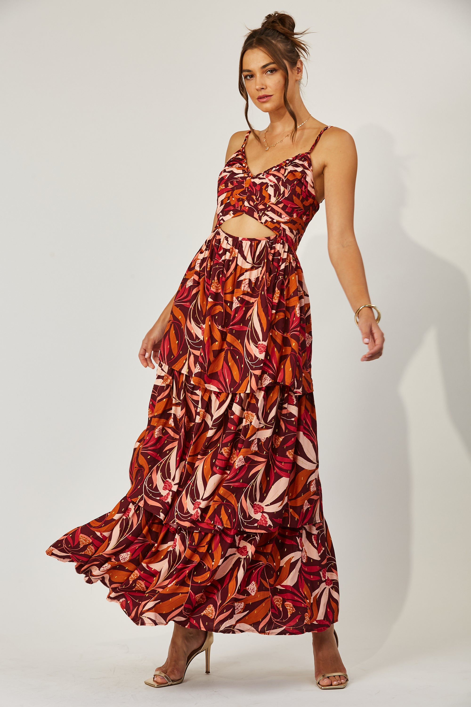 Halle pleat bodice tiered maxi dress image 4