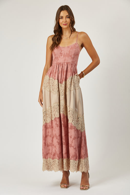 Charlotte lace and burnout maxi dress image 1