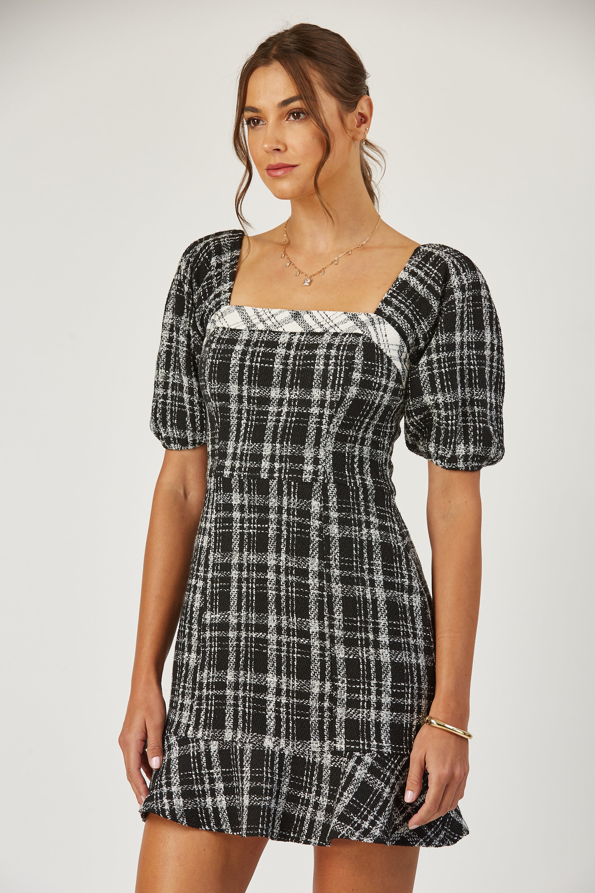 Dakota mix plaid mini dress image 4