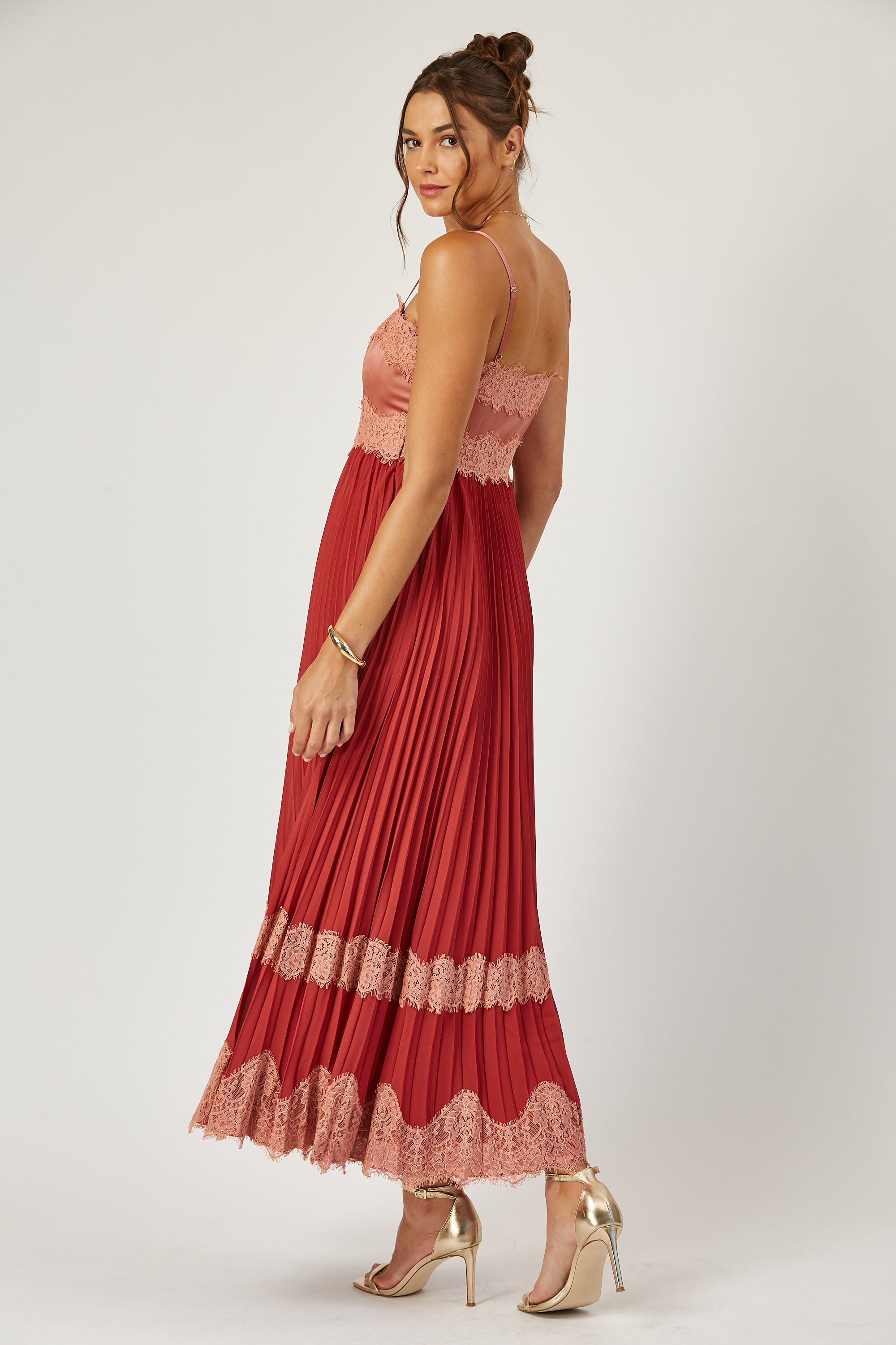 Saylor colorblock pleated mini dress image 1