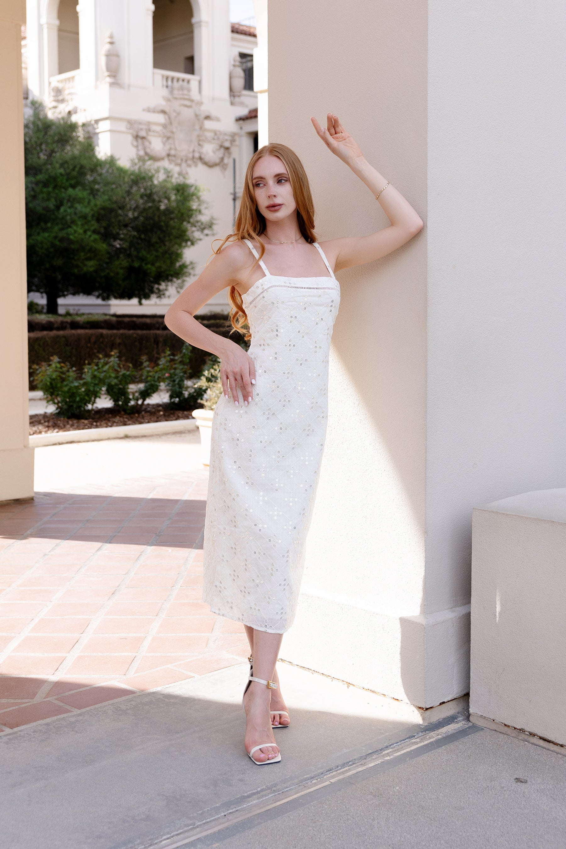Ivy sequin embroidered column dress