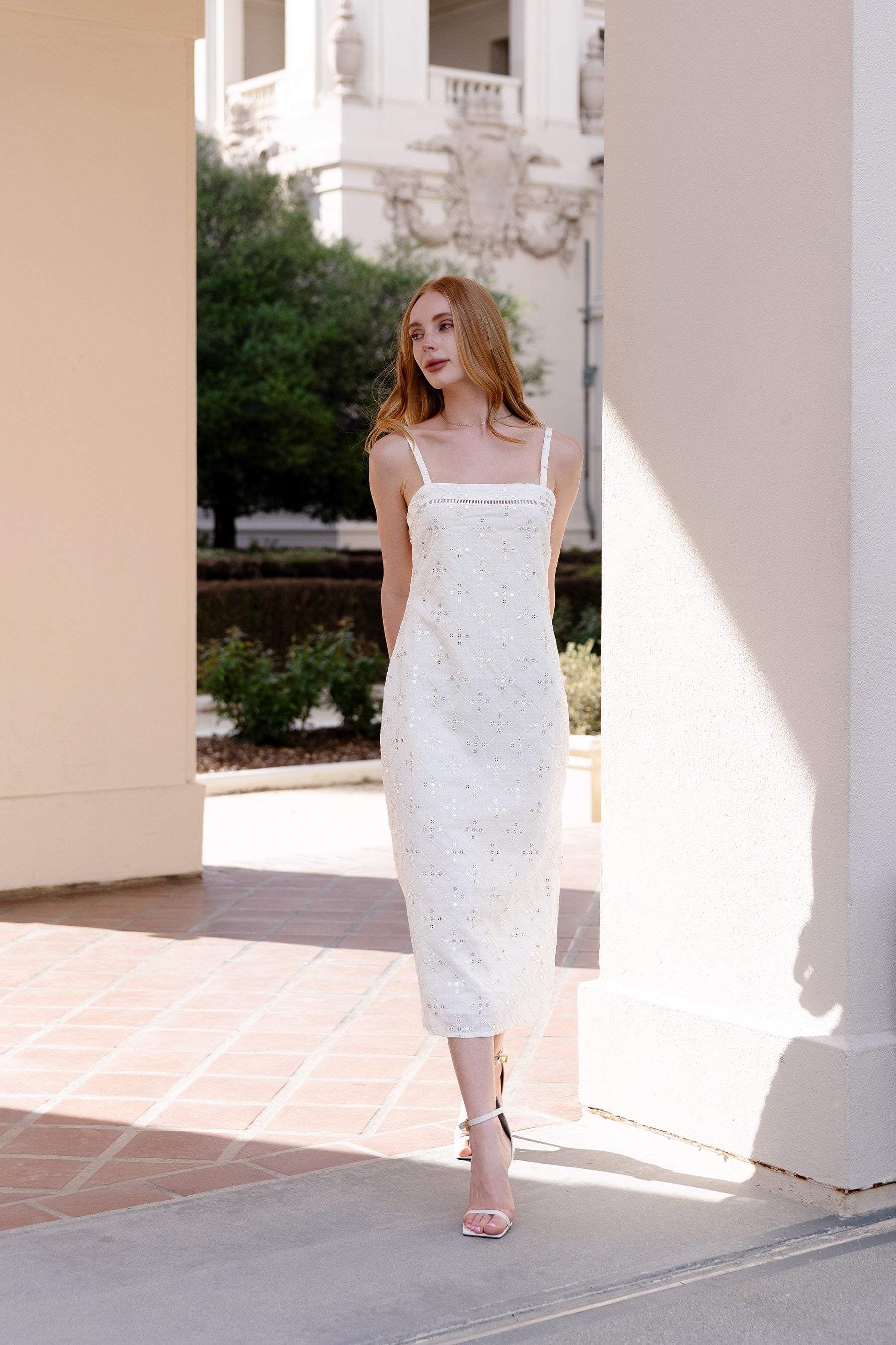 Ivy sequin embroidered column dress