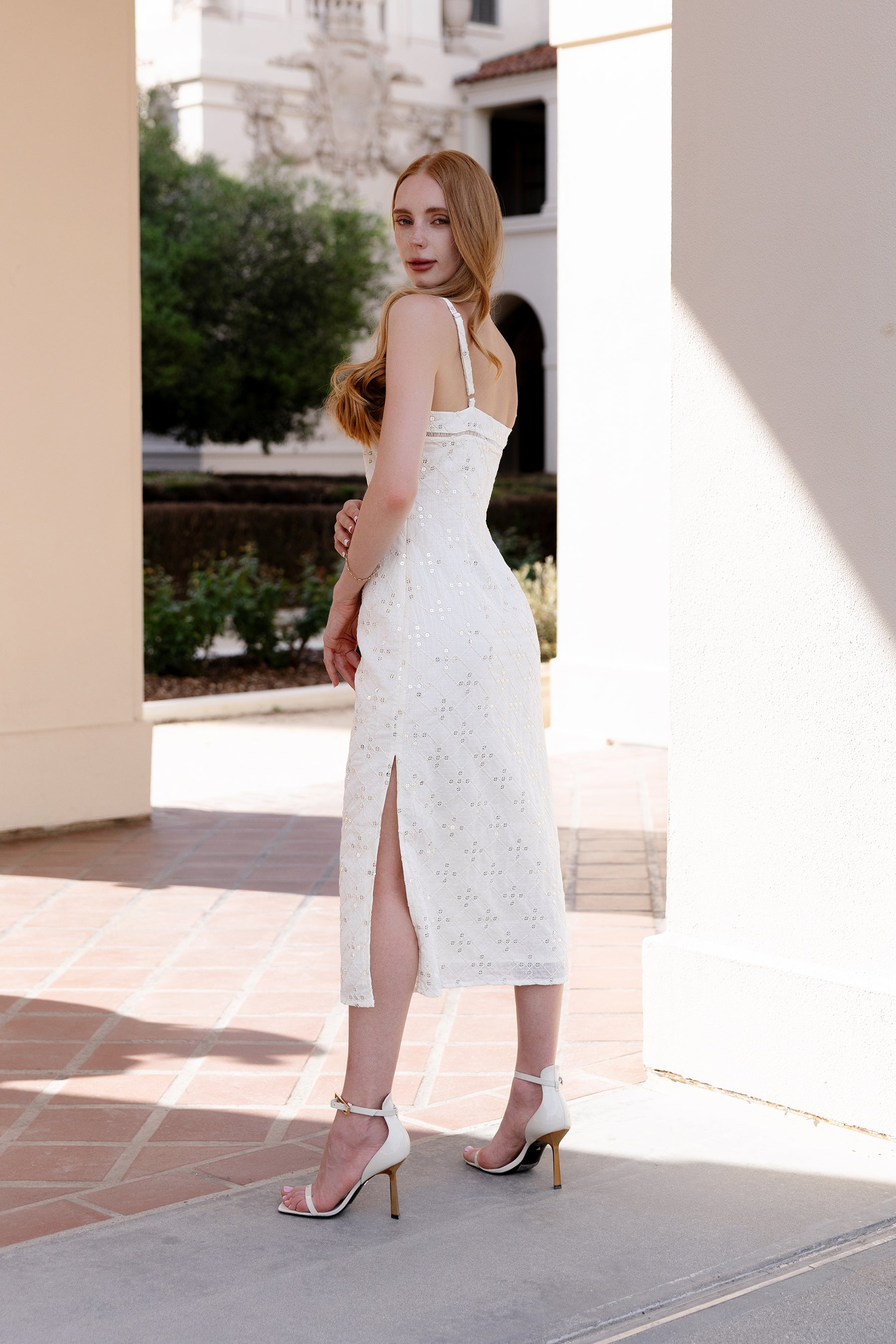 Ivy sequin embroidered column dress