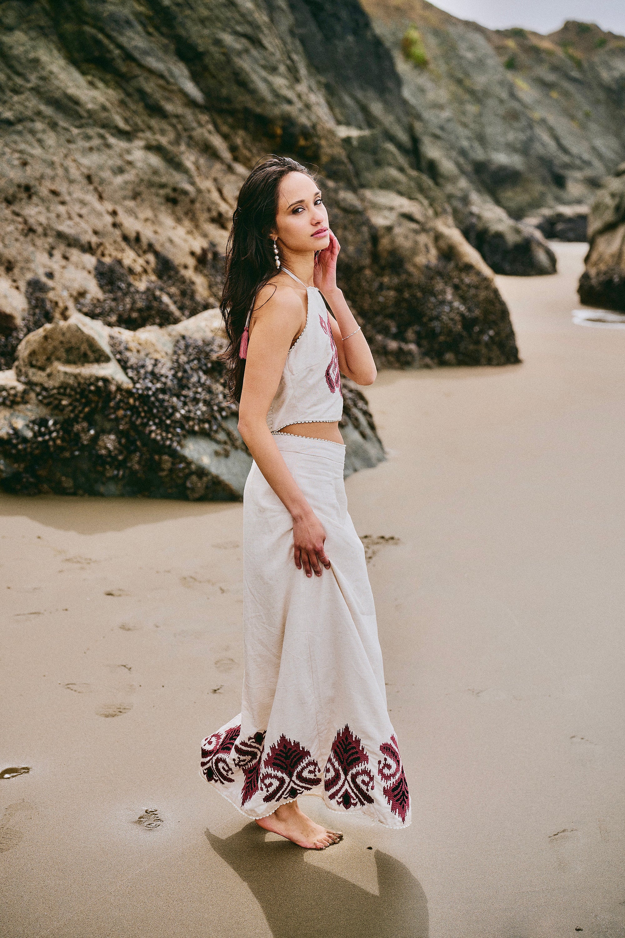 Kaia Embroidered Halter Set