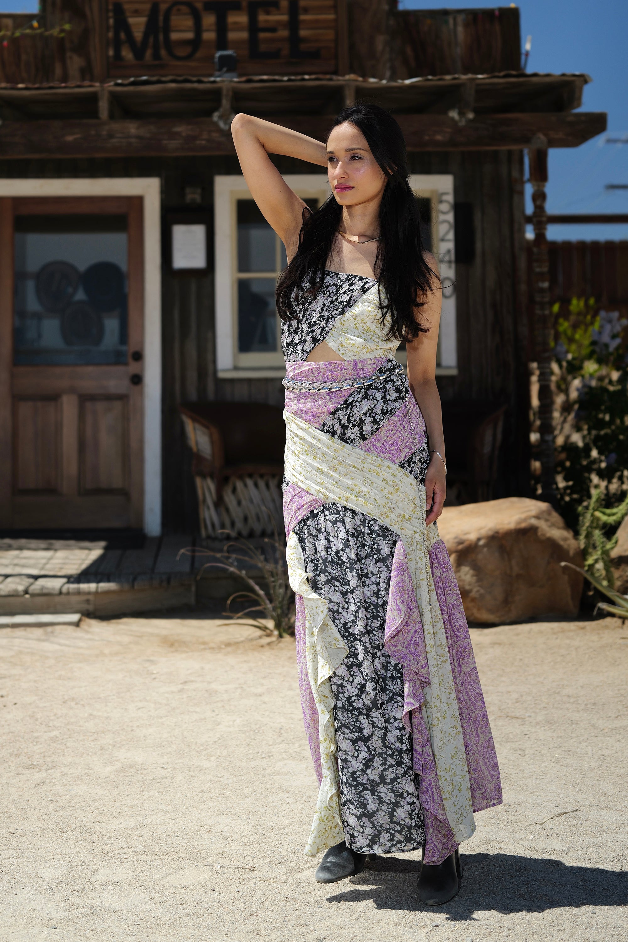 gisele maxi dress Gisele Mix Print Maxi Dress M / Floral paisely combo Print