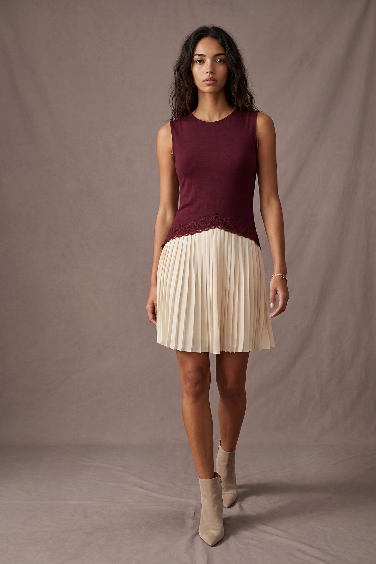 Simone Pleat Mini Dress