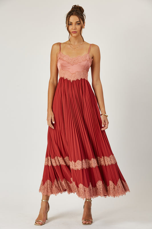 Saylor colorblock pleated mini dress image 0