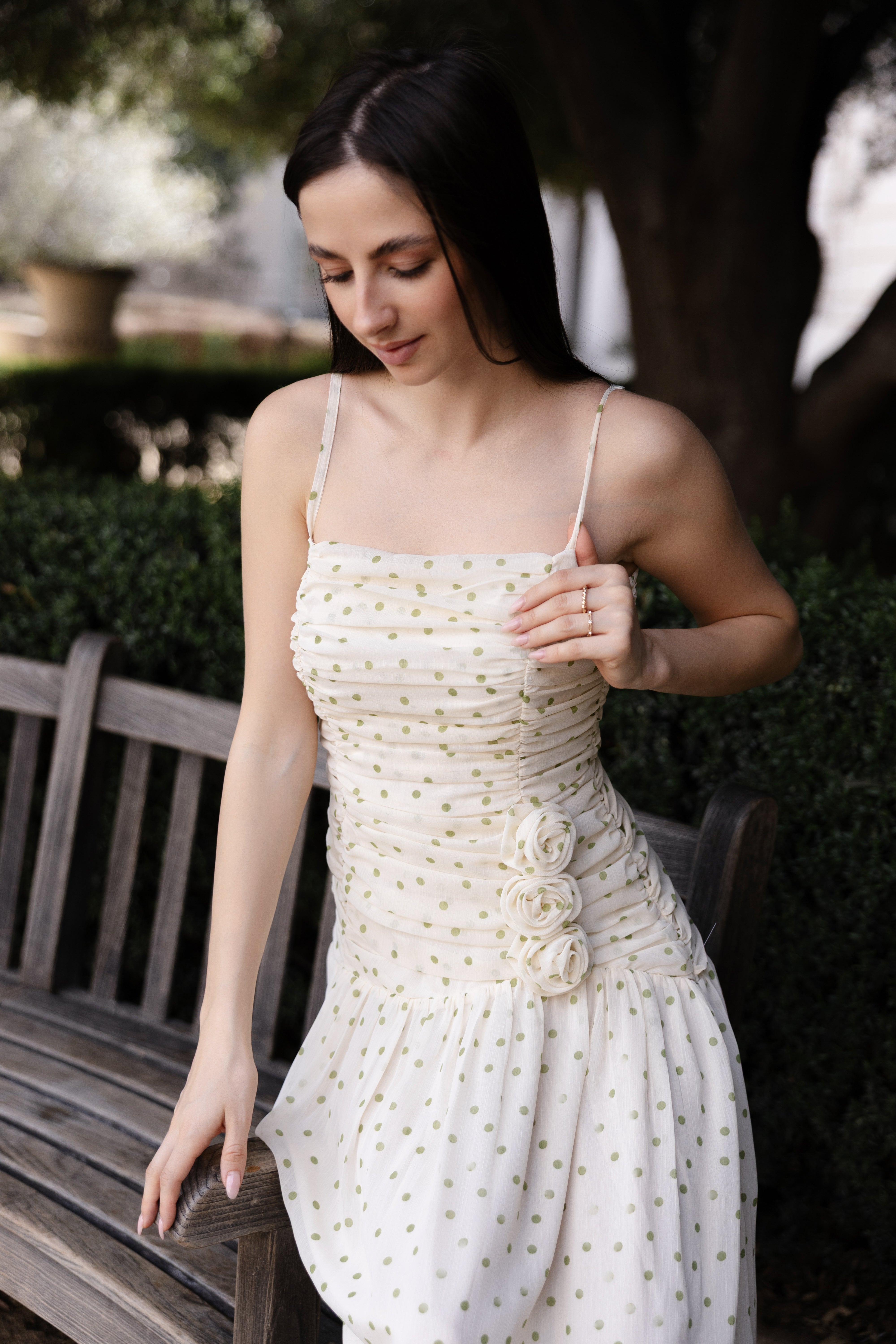 Gianna polka dot midi dress