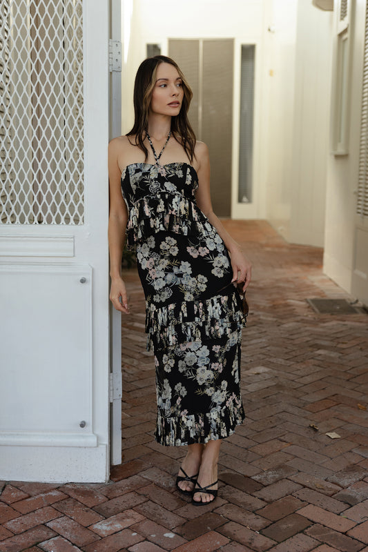 Camila halter midi dress