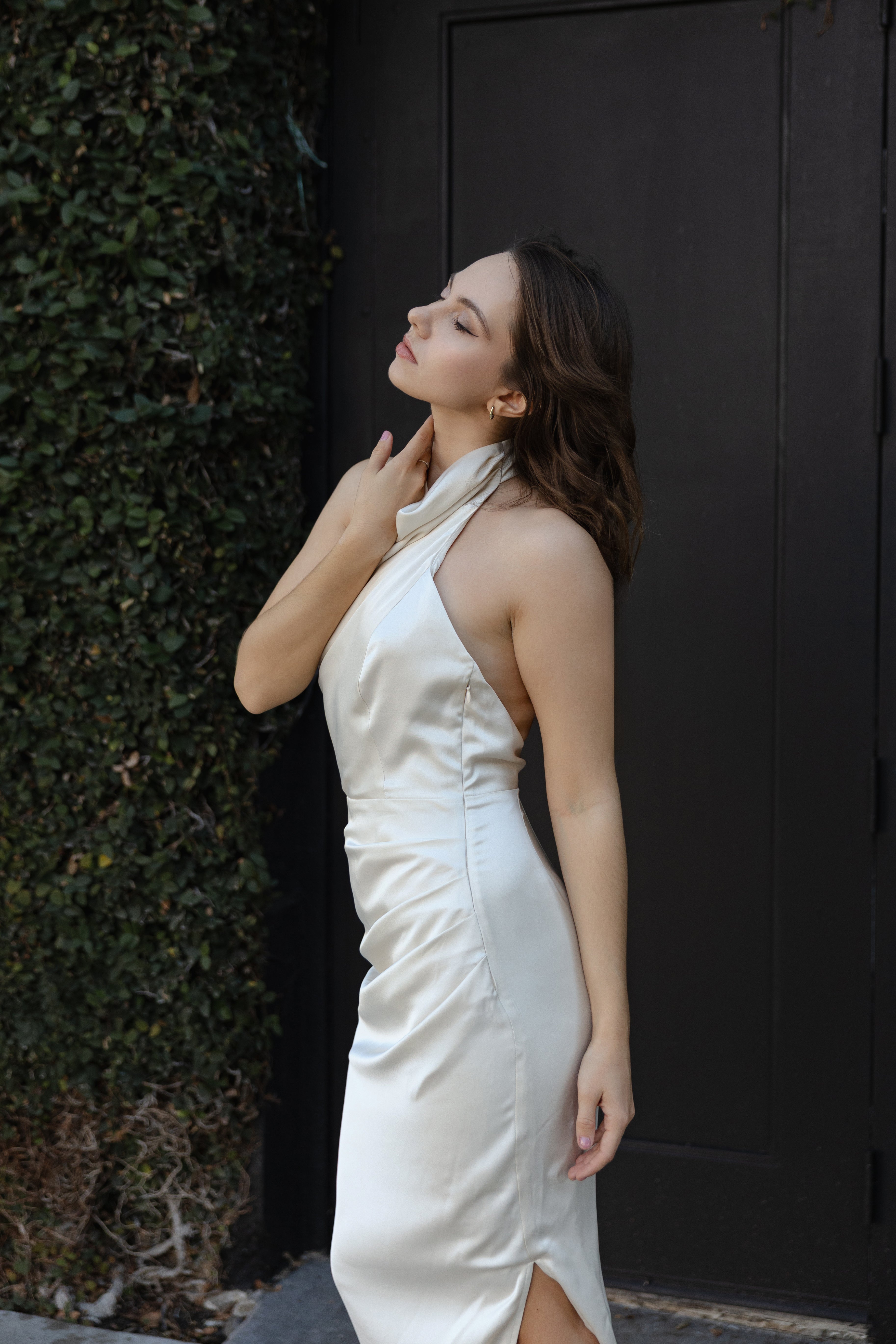 Gemma open back halter dress