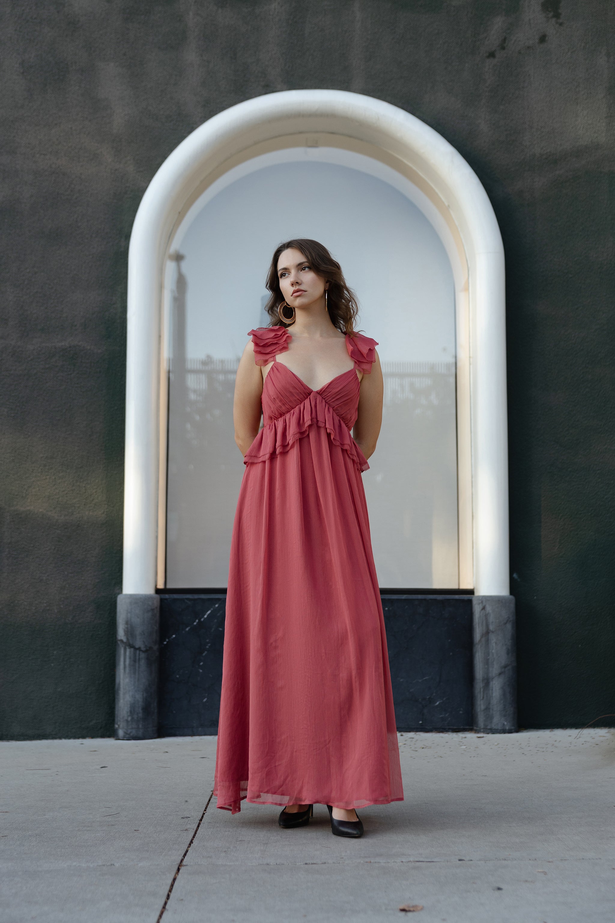 Briar ruffle strap dress