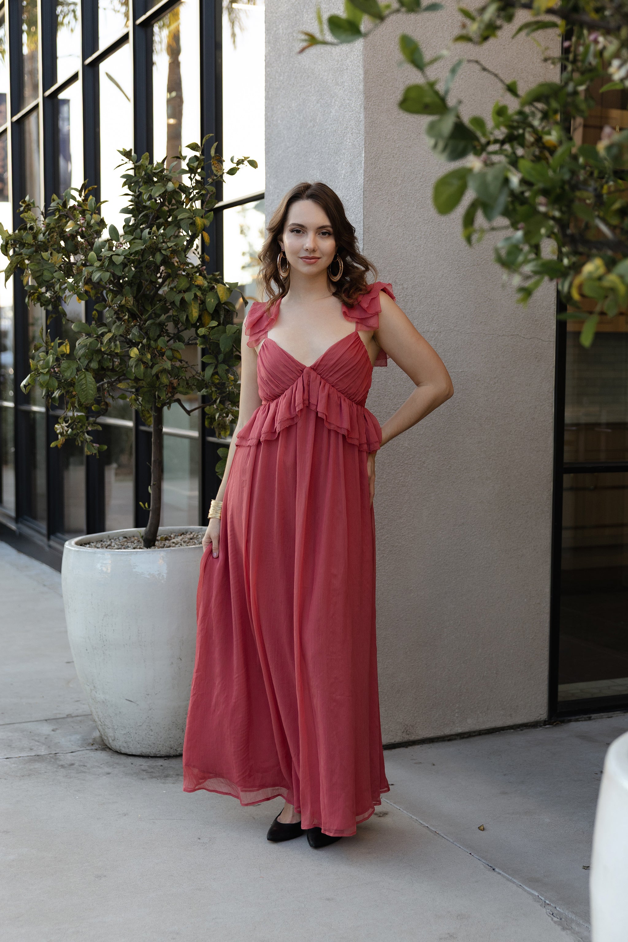 Briar ruffle strap dress