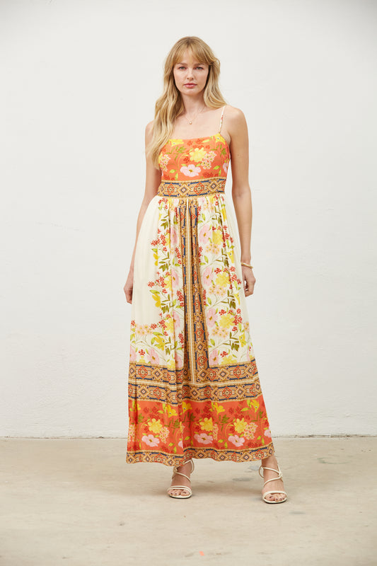 Maliyah Border Print Maxi Dress