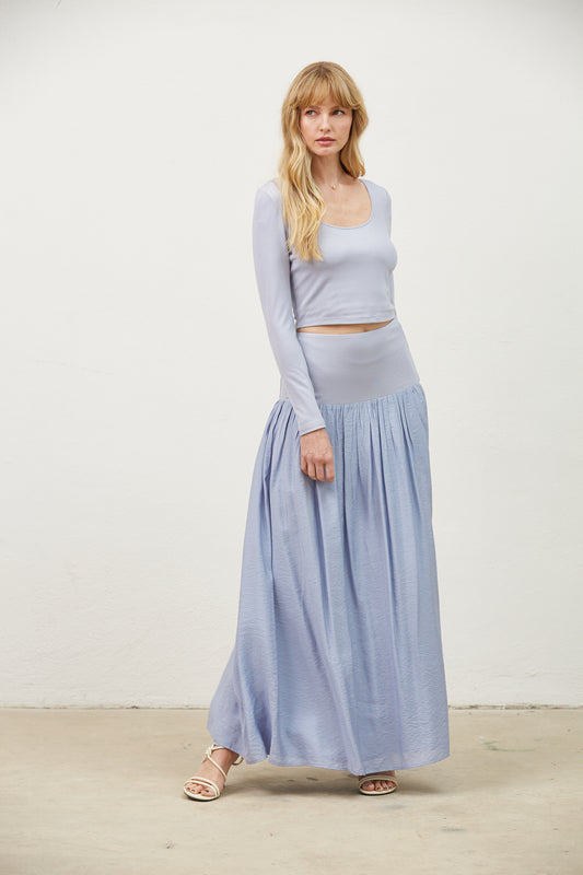 Taylor mix media skirt set