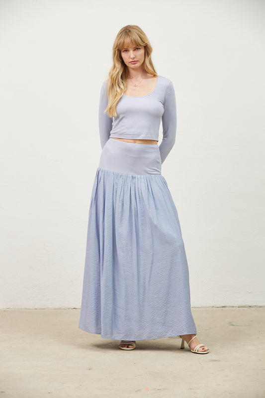 Taylor mix media skirt set
