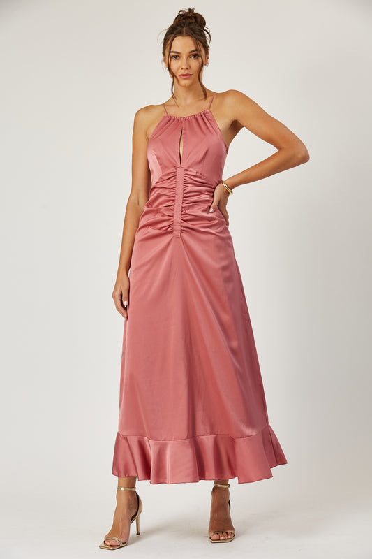 Arya cinched front halter dress image 0